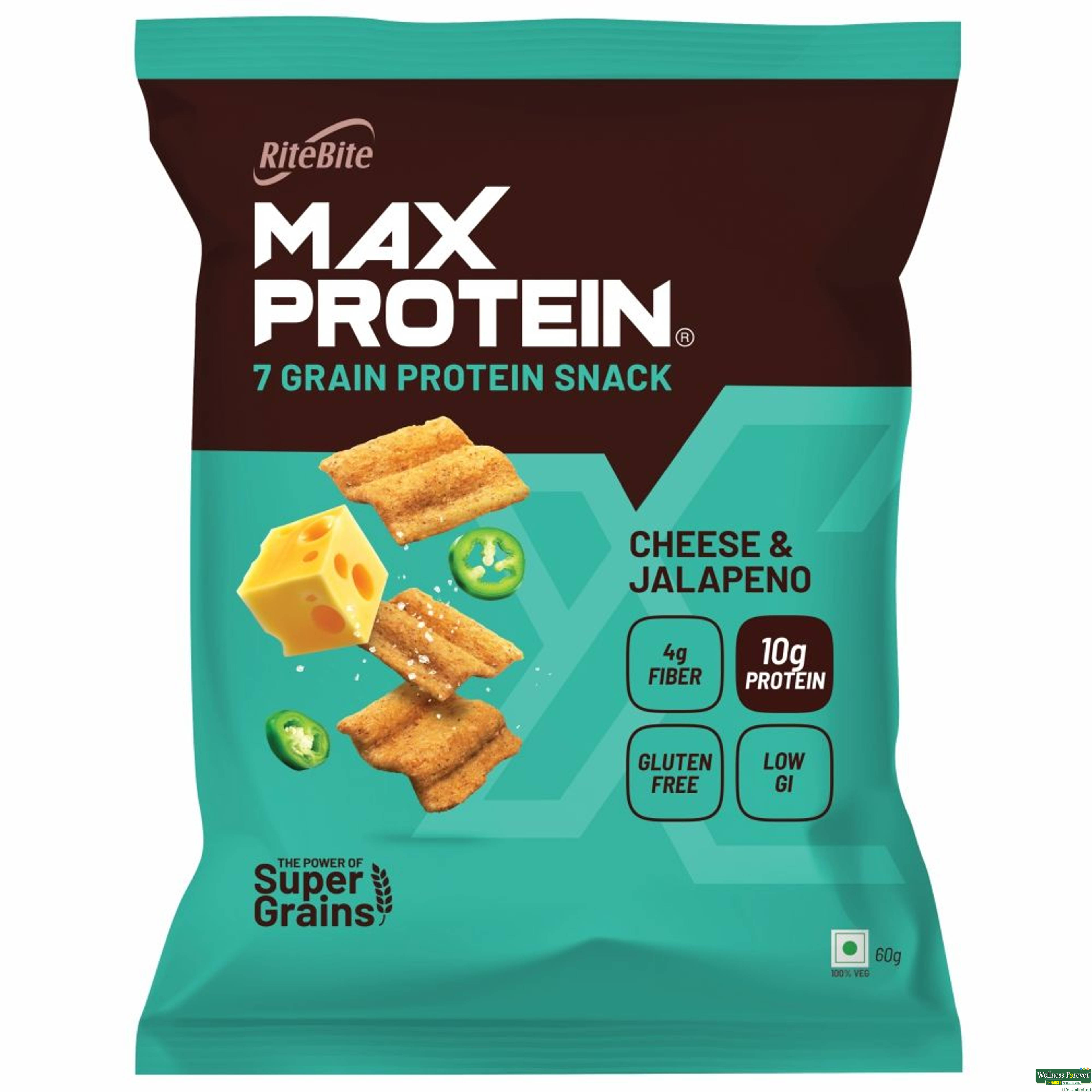 RiteBite Max Protein Snacks, Cheese And Jalapeno, 45 g-image