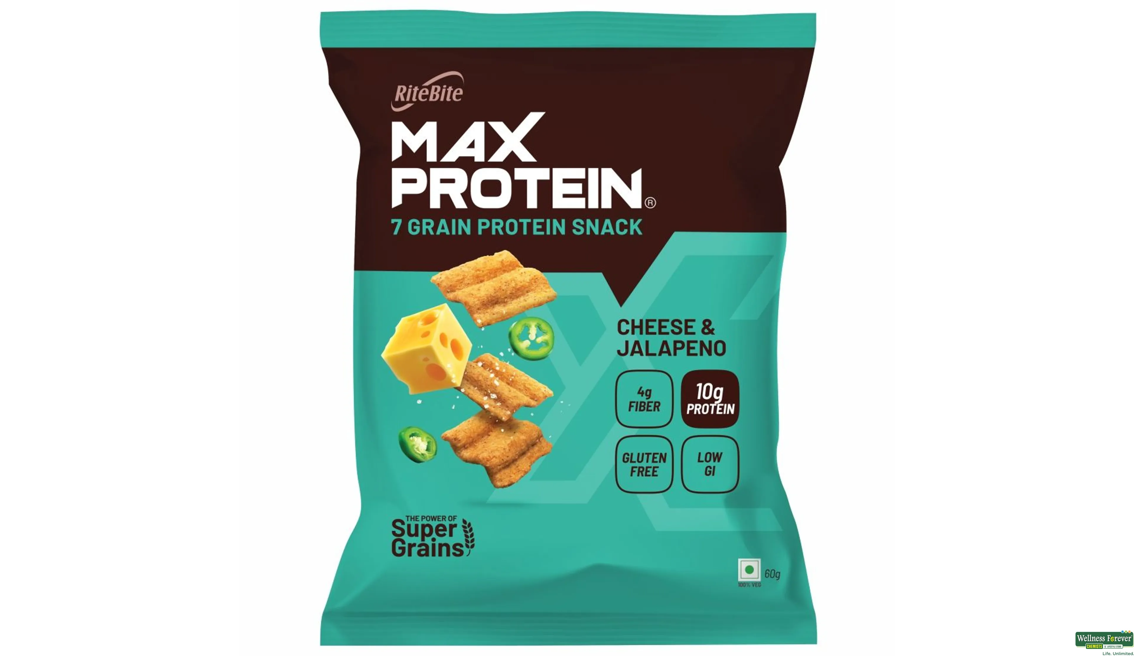 RITE B CHIPS MAX PRO CHSE/JALAPENO 60GM- 1, 60GM, null