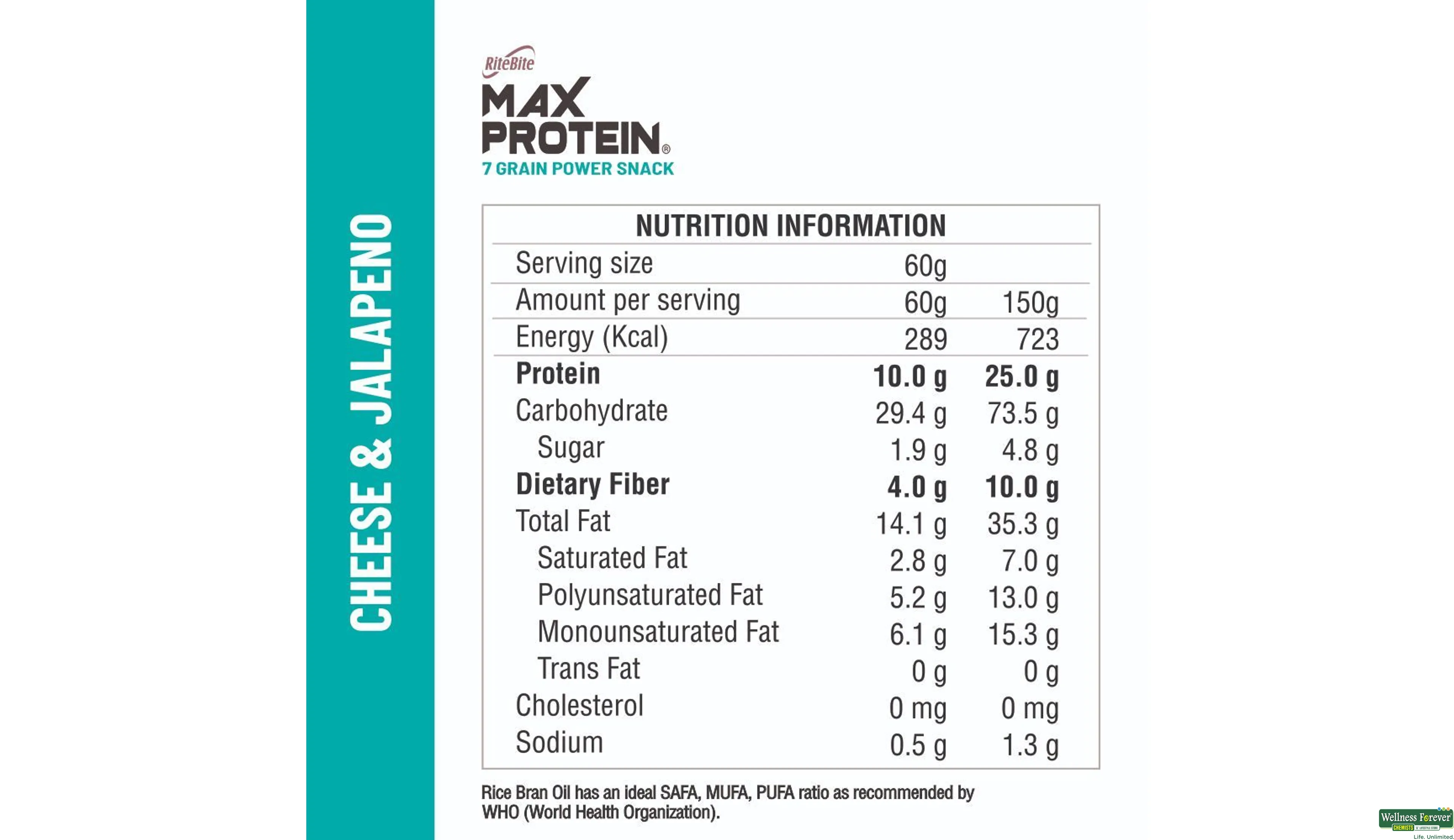 RITE B CHIPS MAX PRO CHSE/JALAPENO 120GM- 4, 120GM, null