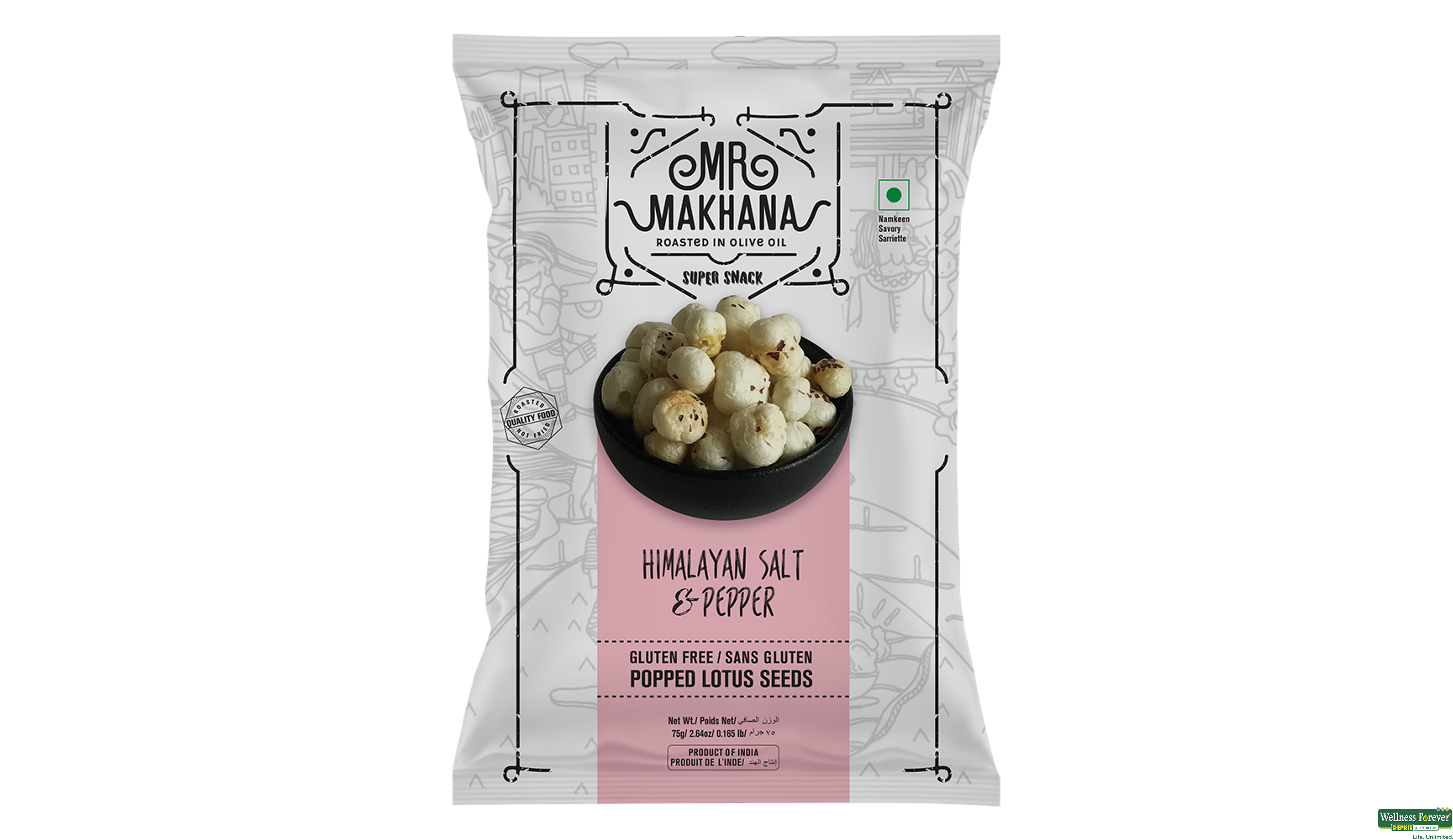 MR MAKHANA ROASTED HIMALAYAN SALT/PEPPER 55GM- 2, 55GM, 
