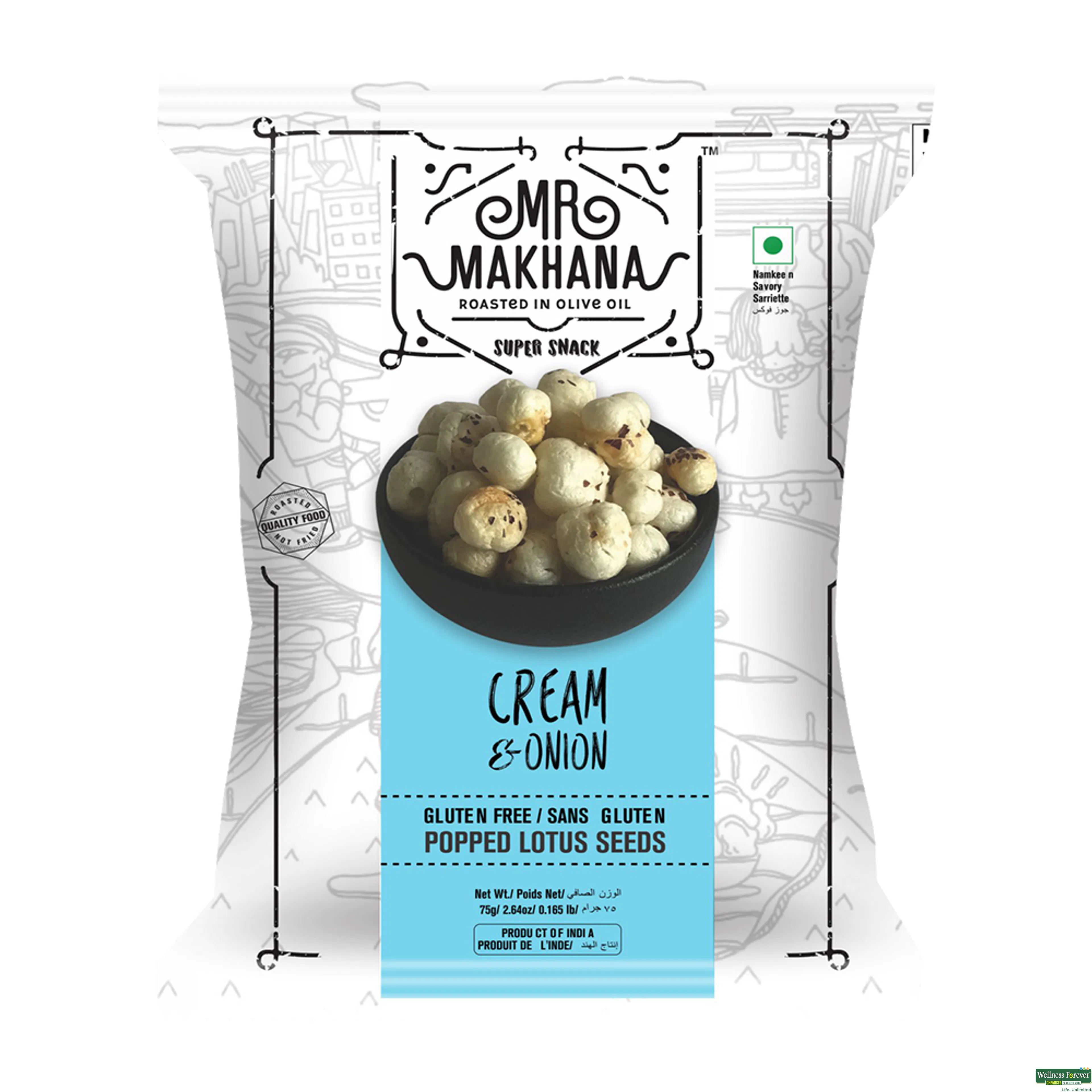 MR MAKHANA ROASTED CREAM/ONION 75GM-image