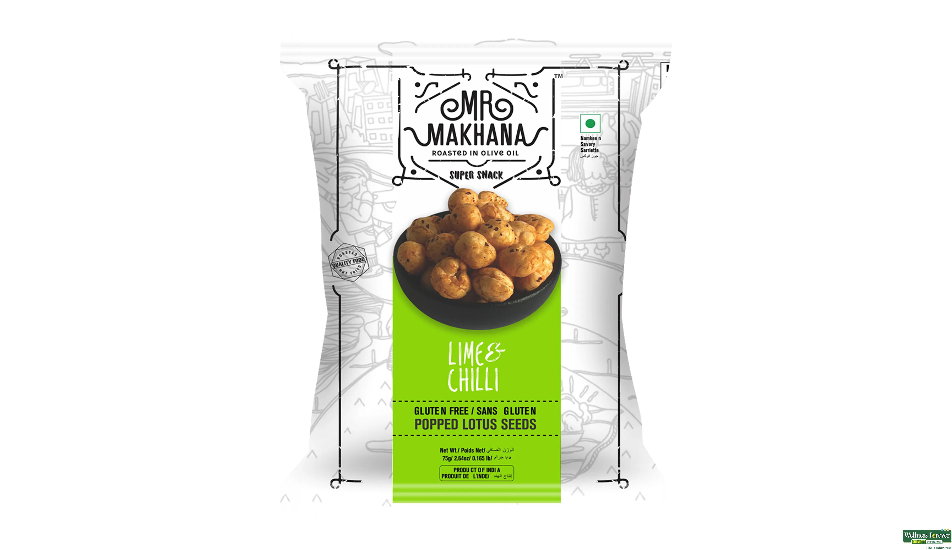 MR MAKHANA ROASTED LIME/CHILLI 75GM- 1, 75GM, 