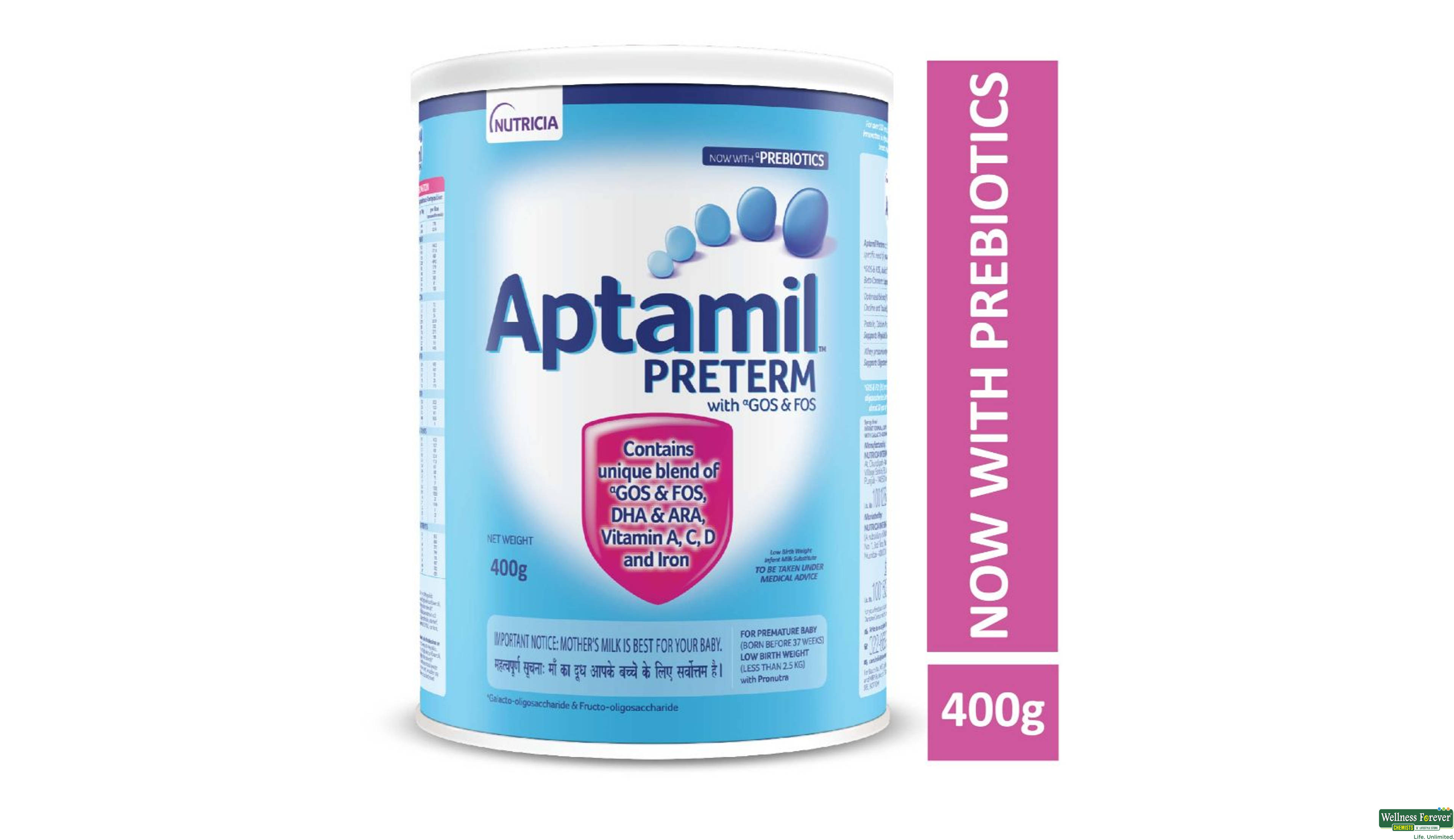 APTAMIL PRETERM PWDR TIN 400GM- 1, 400GM, 