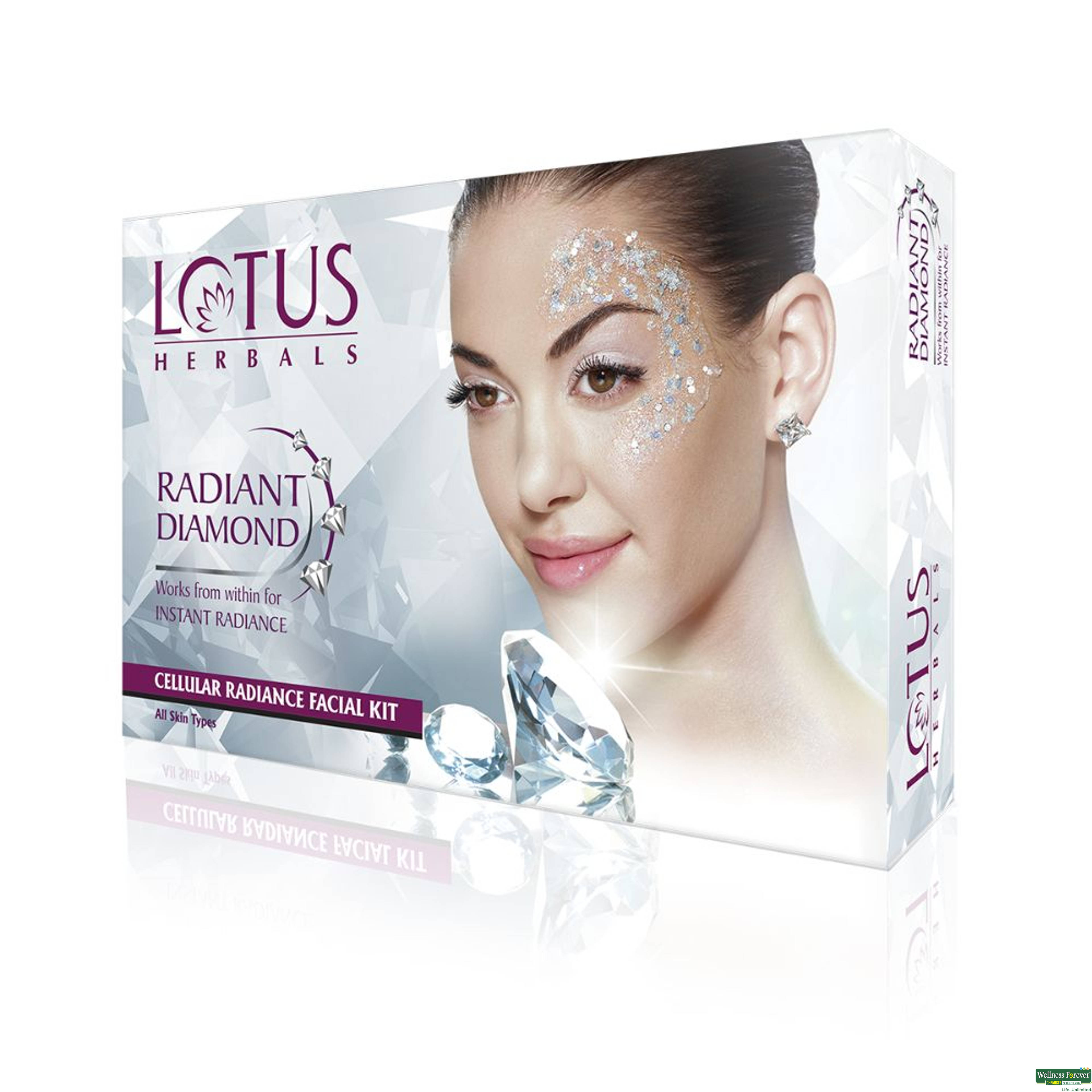 Lotus Herbals Radiant Diamond Cellular Radiance Facial Kit, 1  Piece-image