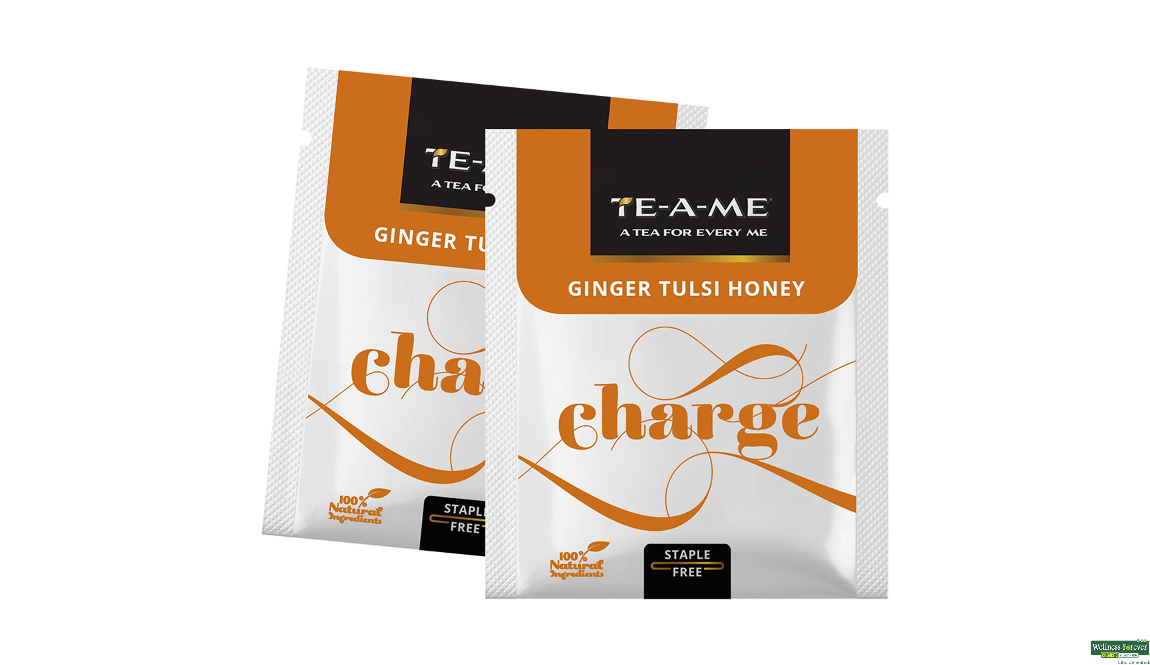 TE-A-ME CHARGE GINGER TULSI HONEY 25BAGS- 4, 25BAGS, null