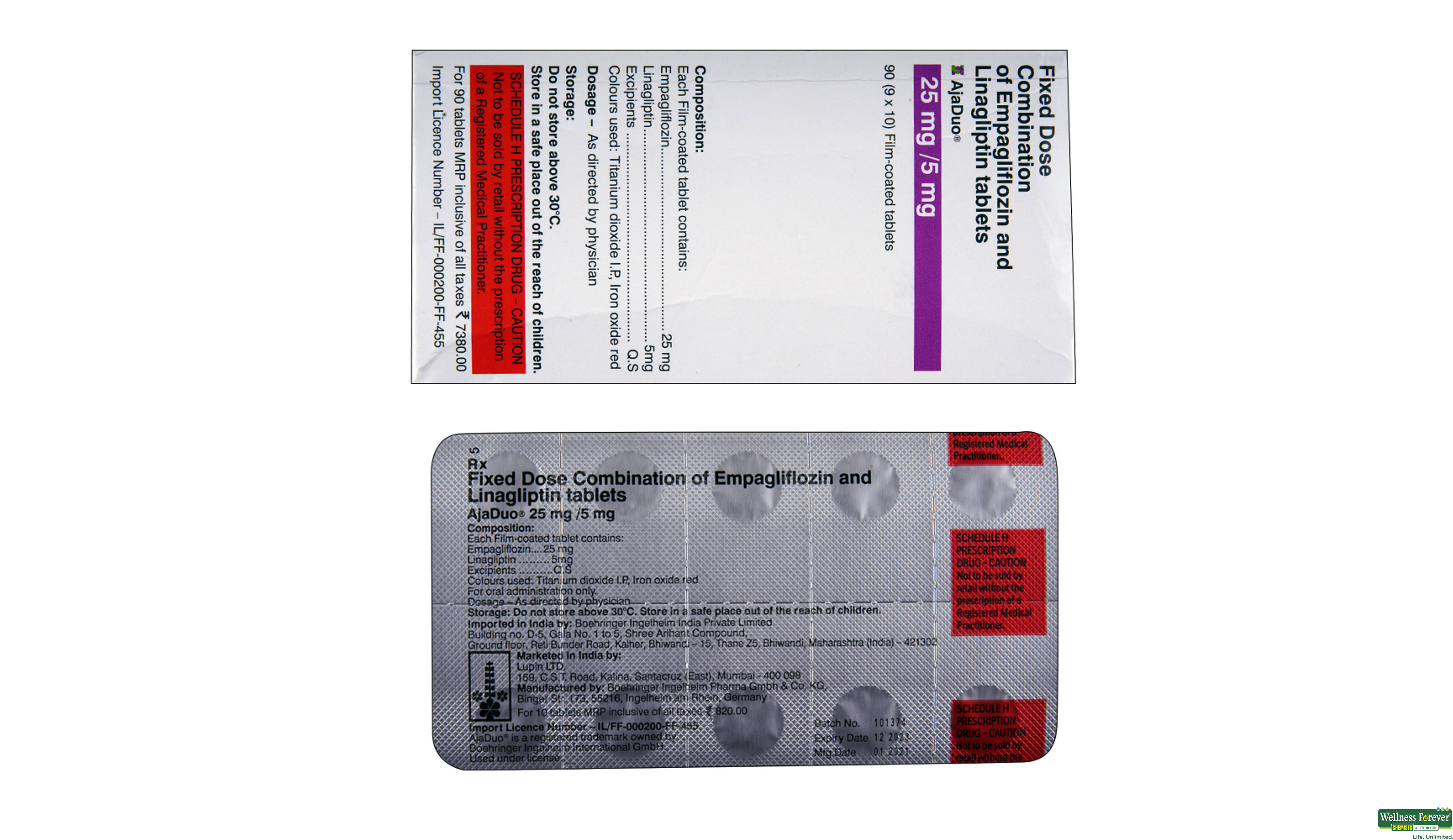 AJADUO 25/5MG 10TAB- 2, 10TAB, 