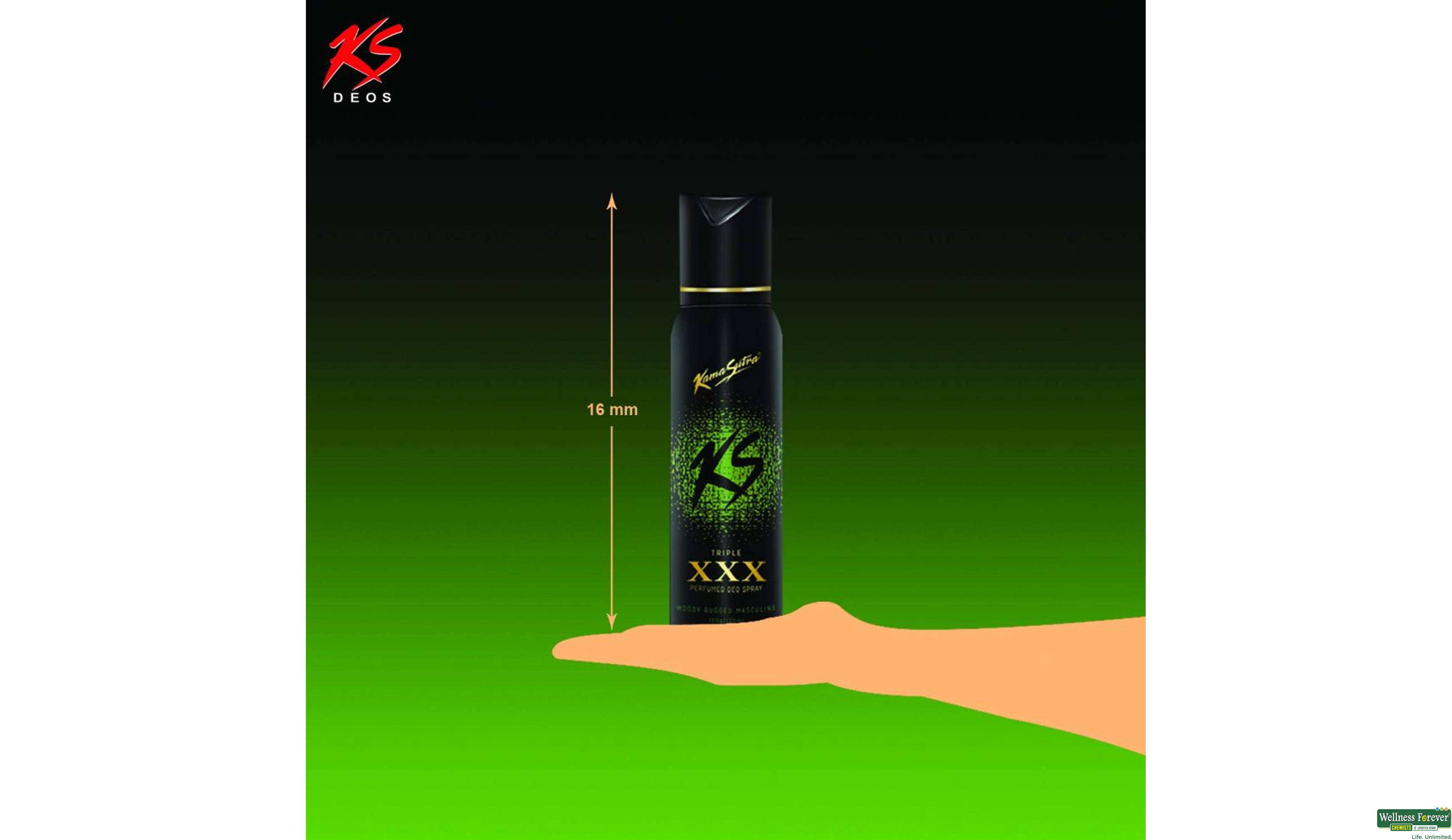 KS PERFUMED DEO TRIPLE-XXX 120ML- 6, 120ML, 