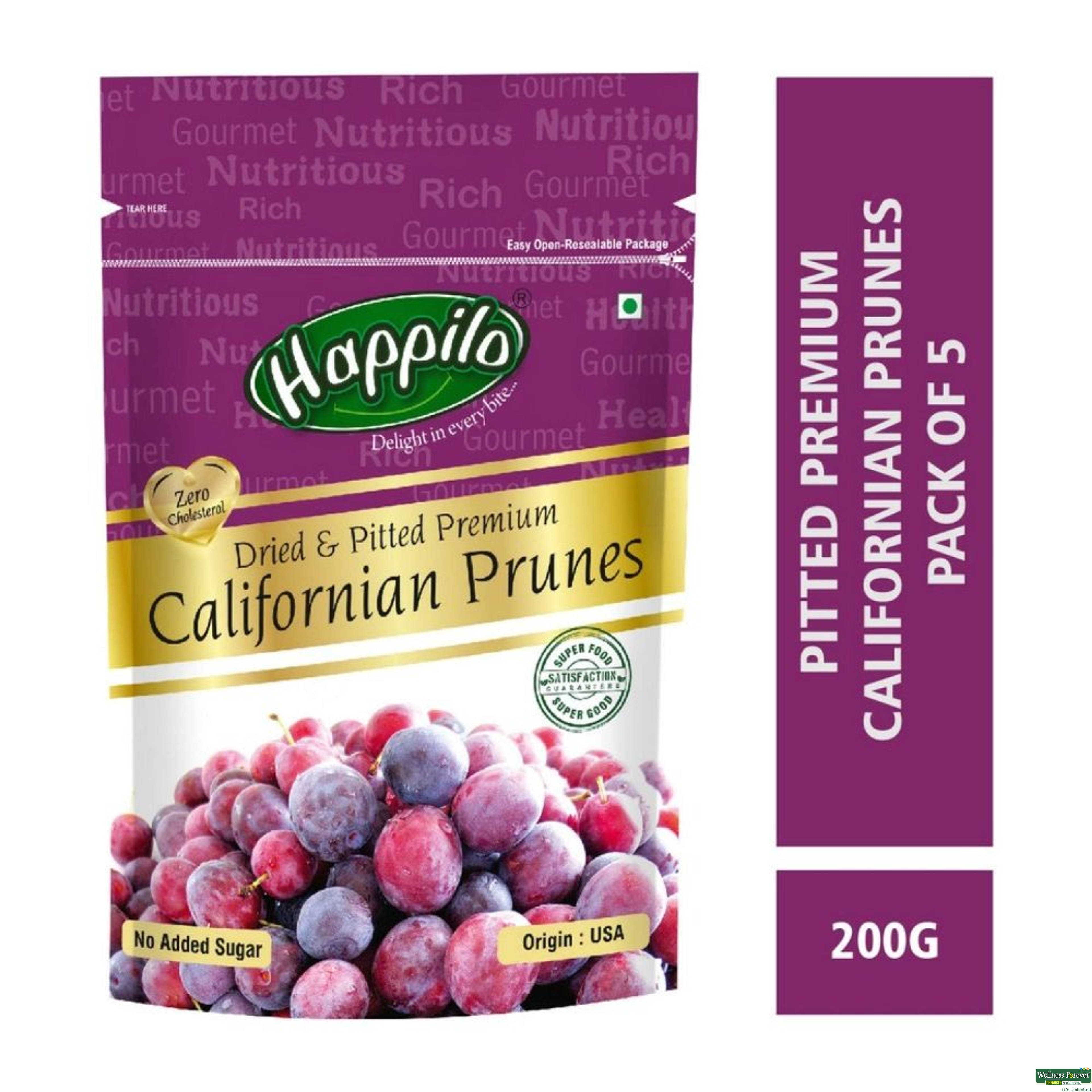 Happilo Premium Californian Pitted Prunes, 200 g-image