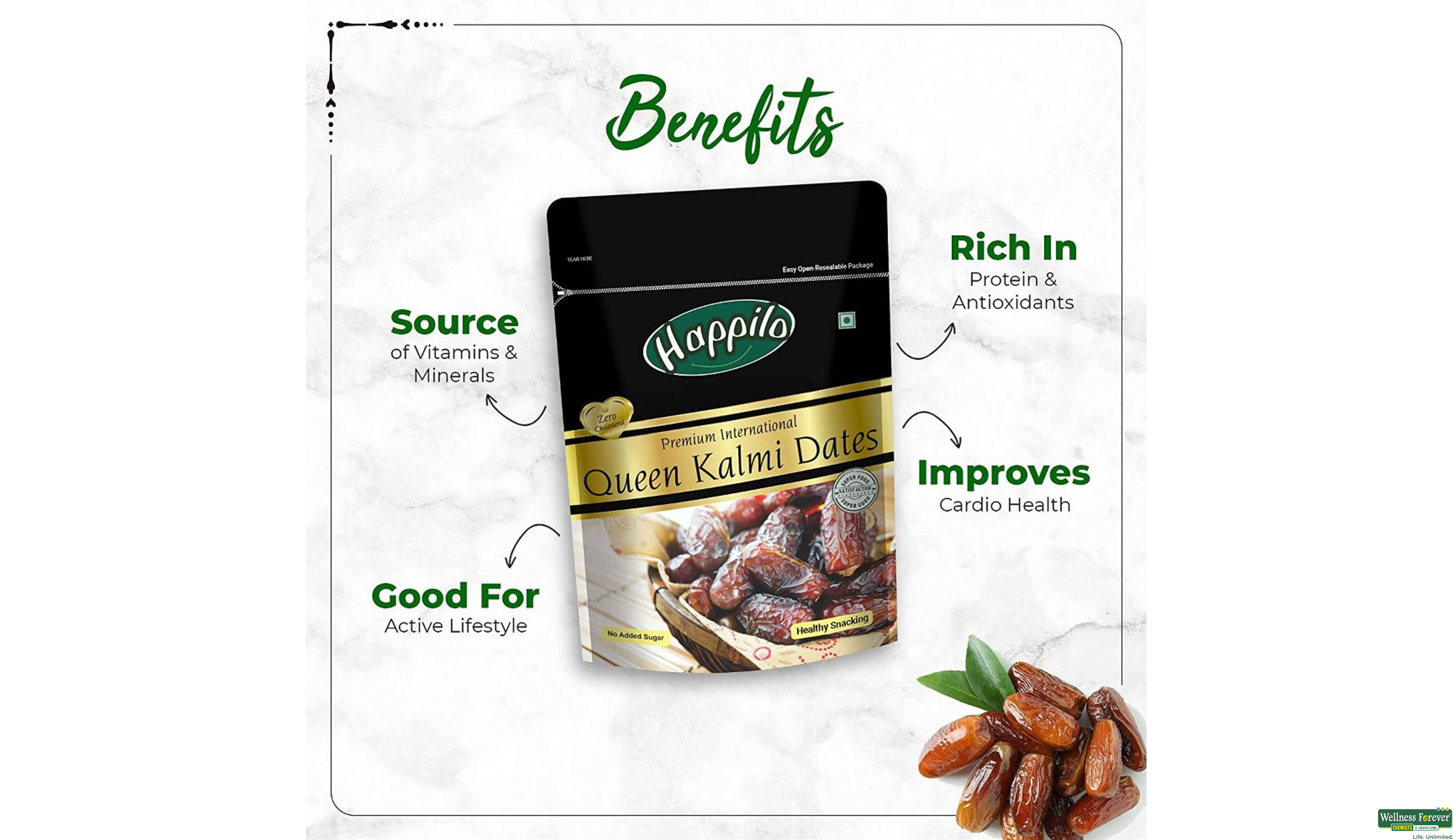 HAPPILO PREMIUM QUEEN KALMI DATES 200GM- 6, 200GM, 