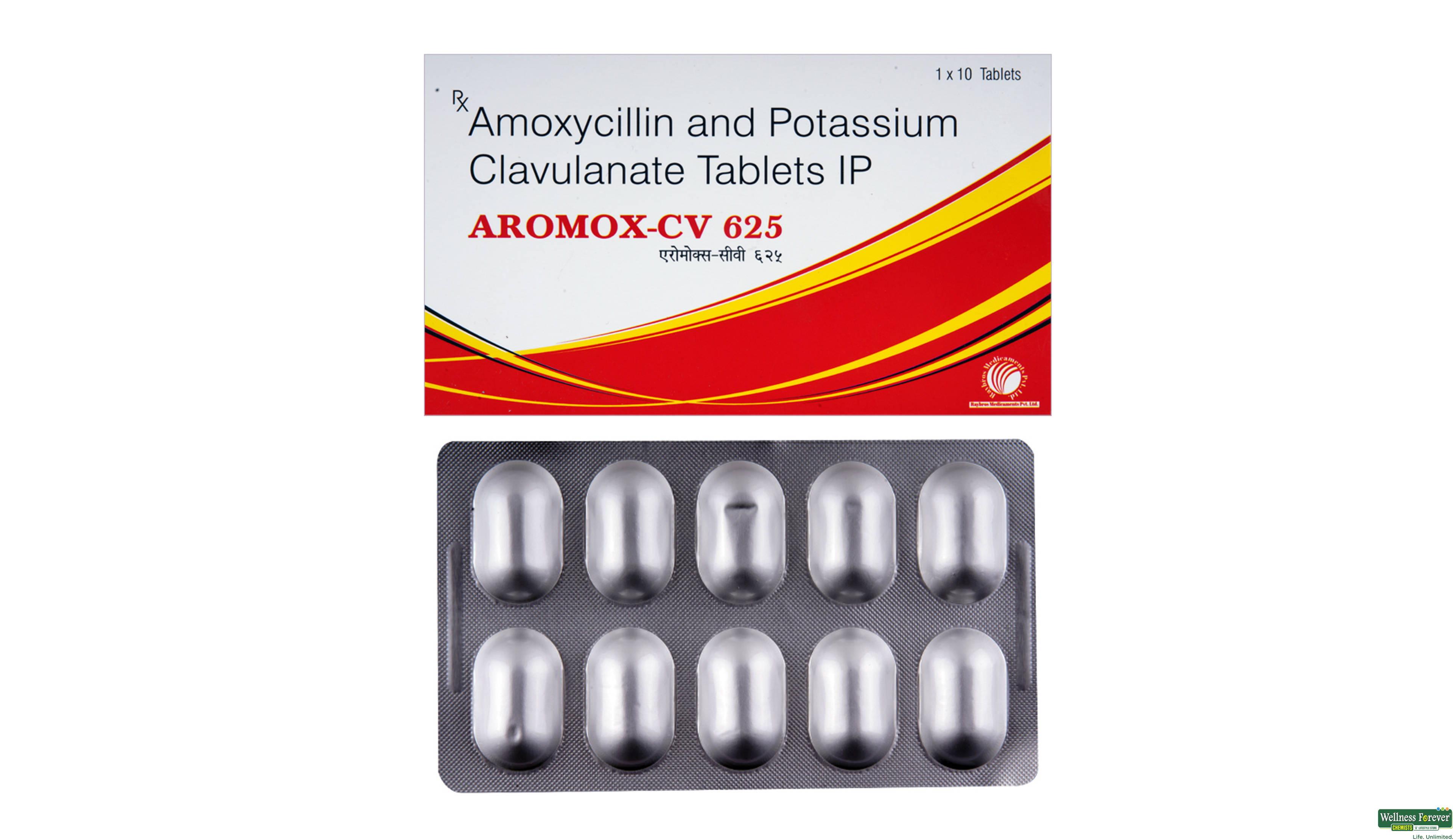 AROMOX-CV 625MG 10TAB- 1, 10TAB, 
