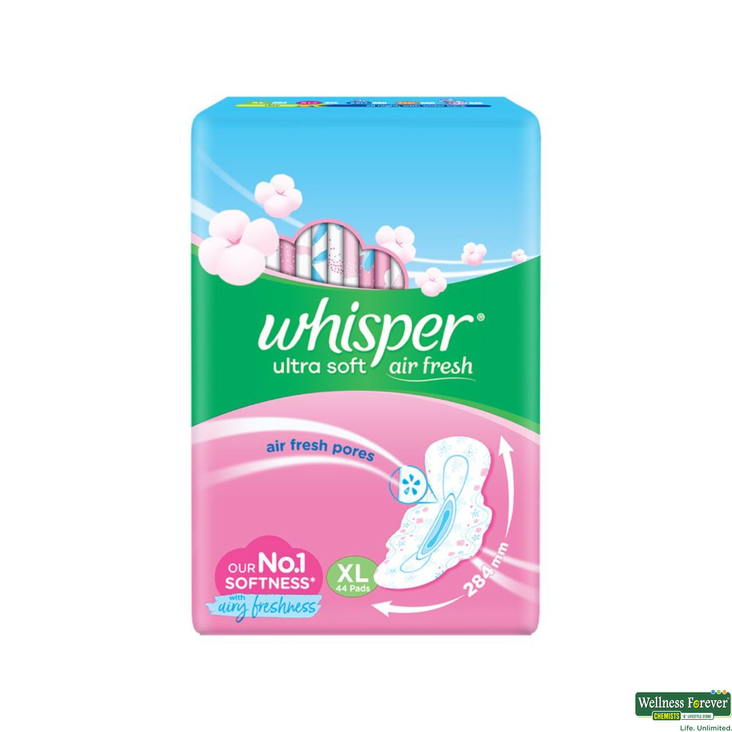 Buy Whisper Ultra Nights Sanitary Napkin with Wings (XL+) 45 pads