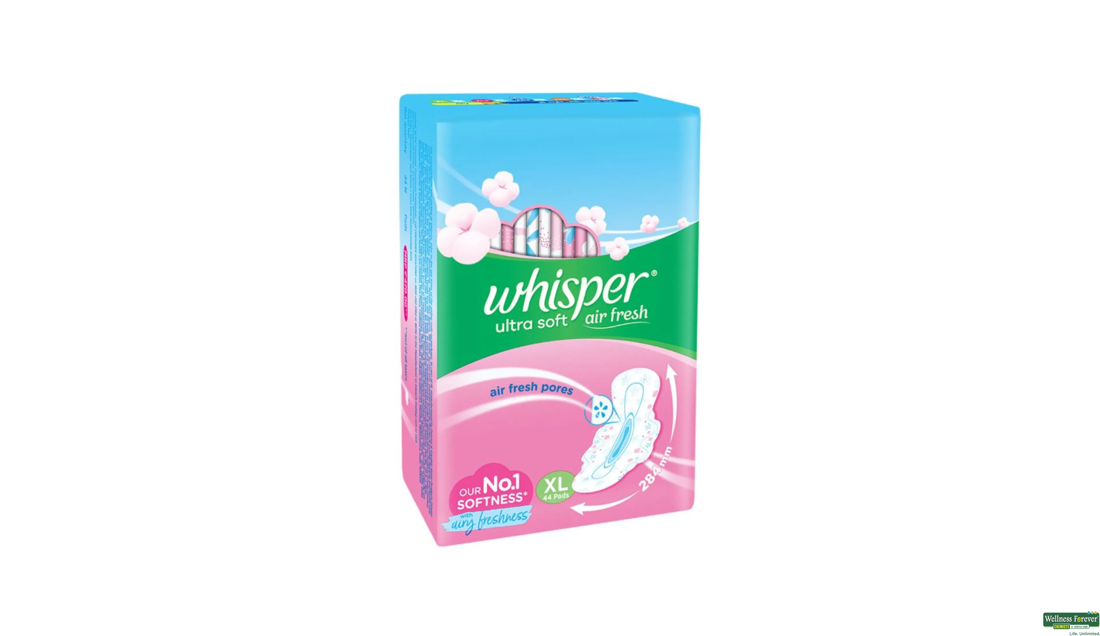 WHISPER SA/PAD ULTRA SOFT WINGS XL 44PC- 2, 44PC, 