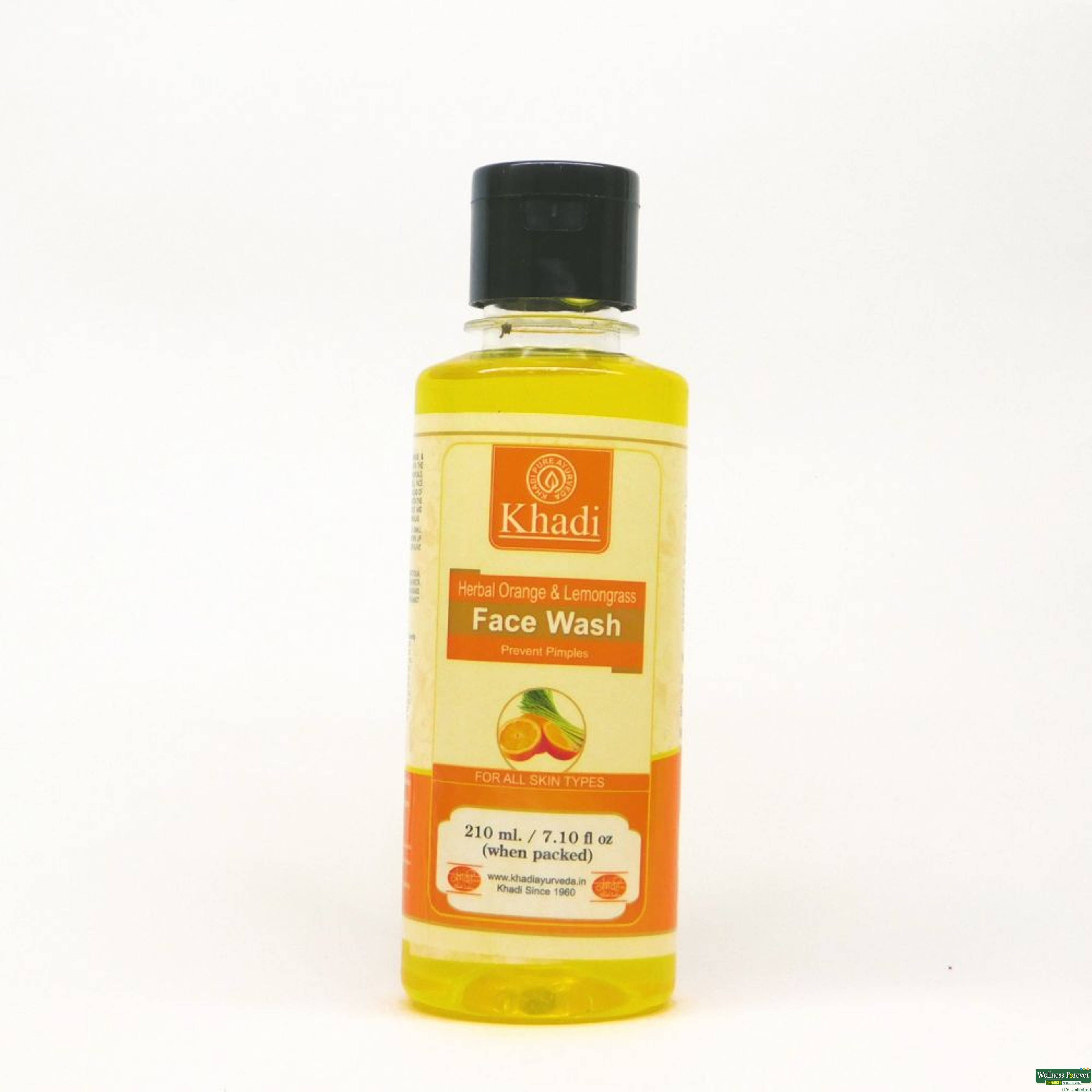 Khadi Natural Herbal Orange And Lemongrass Face Wash, 210 ml-image