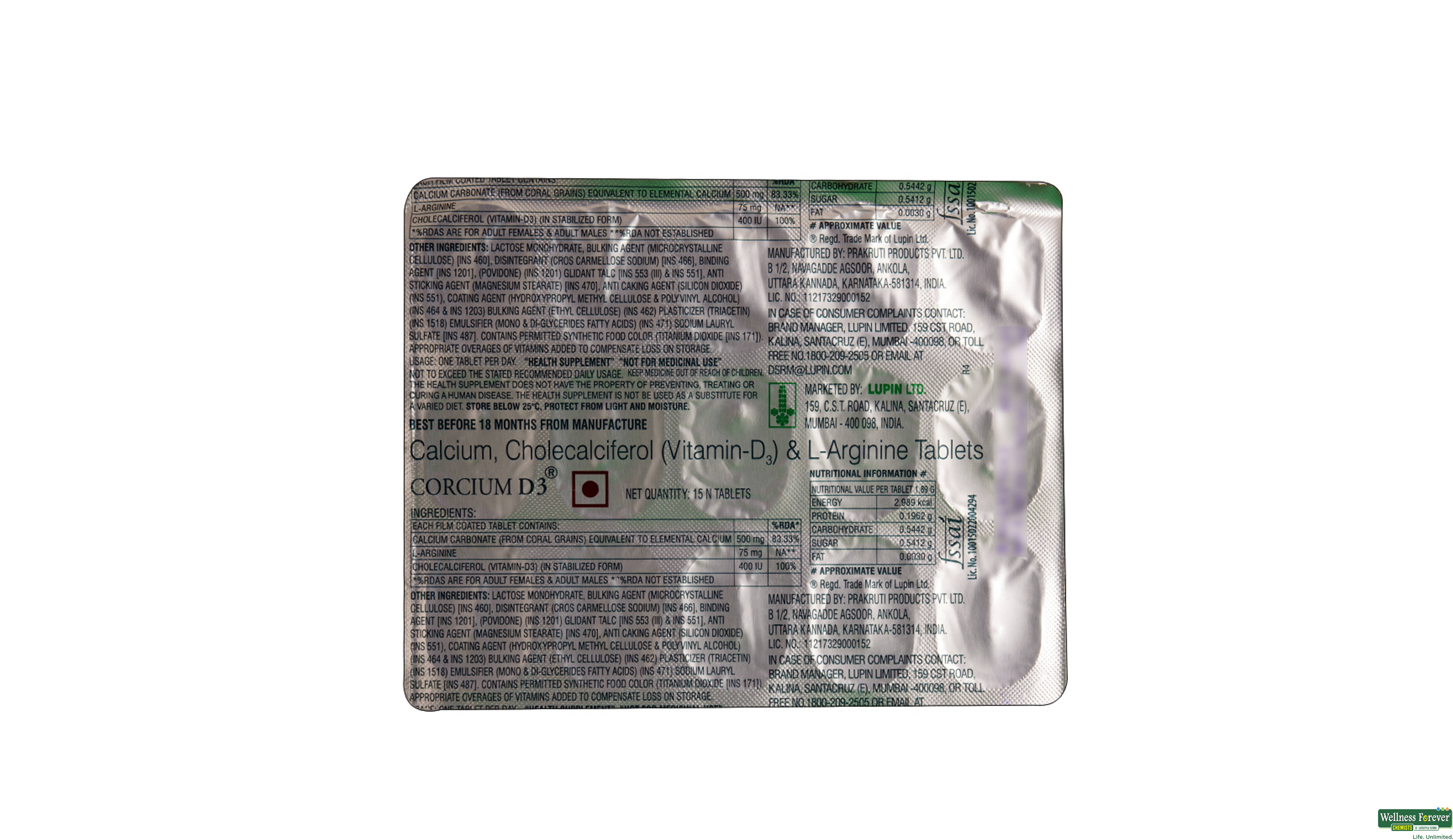 CORCIUM-D3 15TAB- 2, 15TAB, 