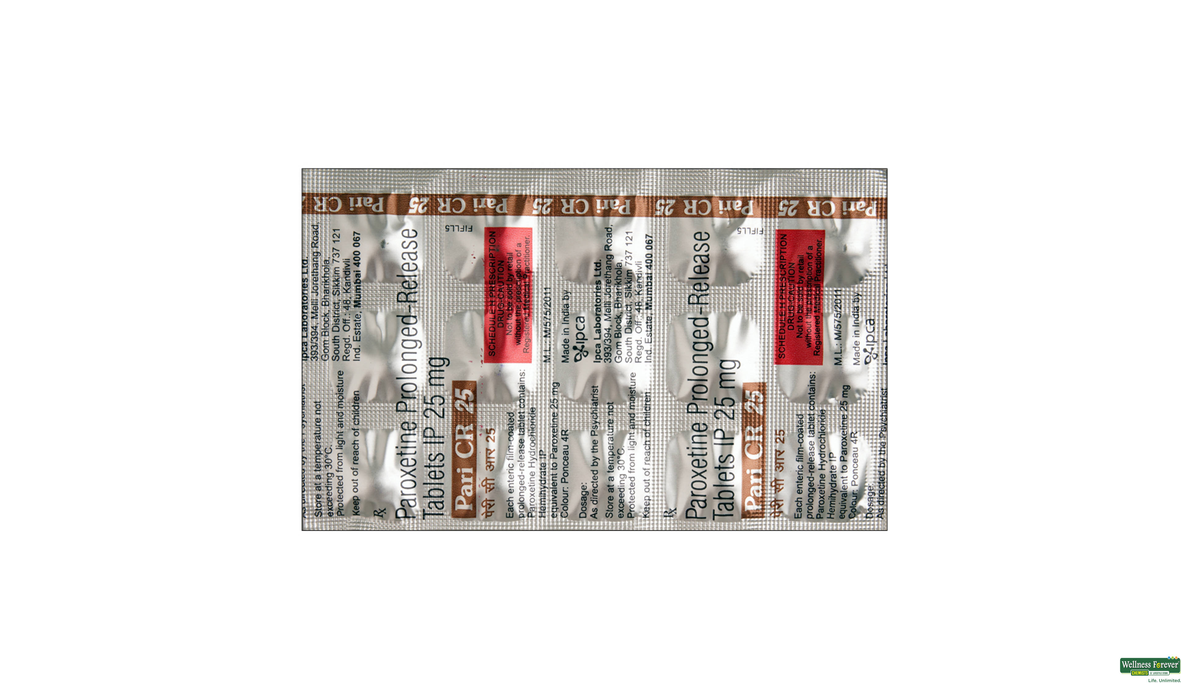 PARI-CR 25MG 15TAB- 1, 15TAB, 