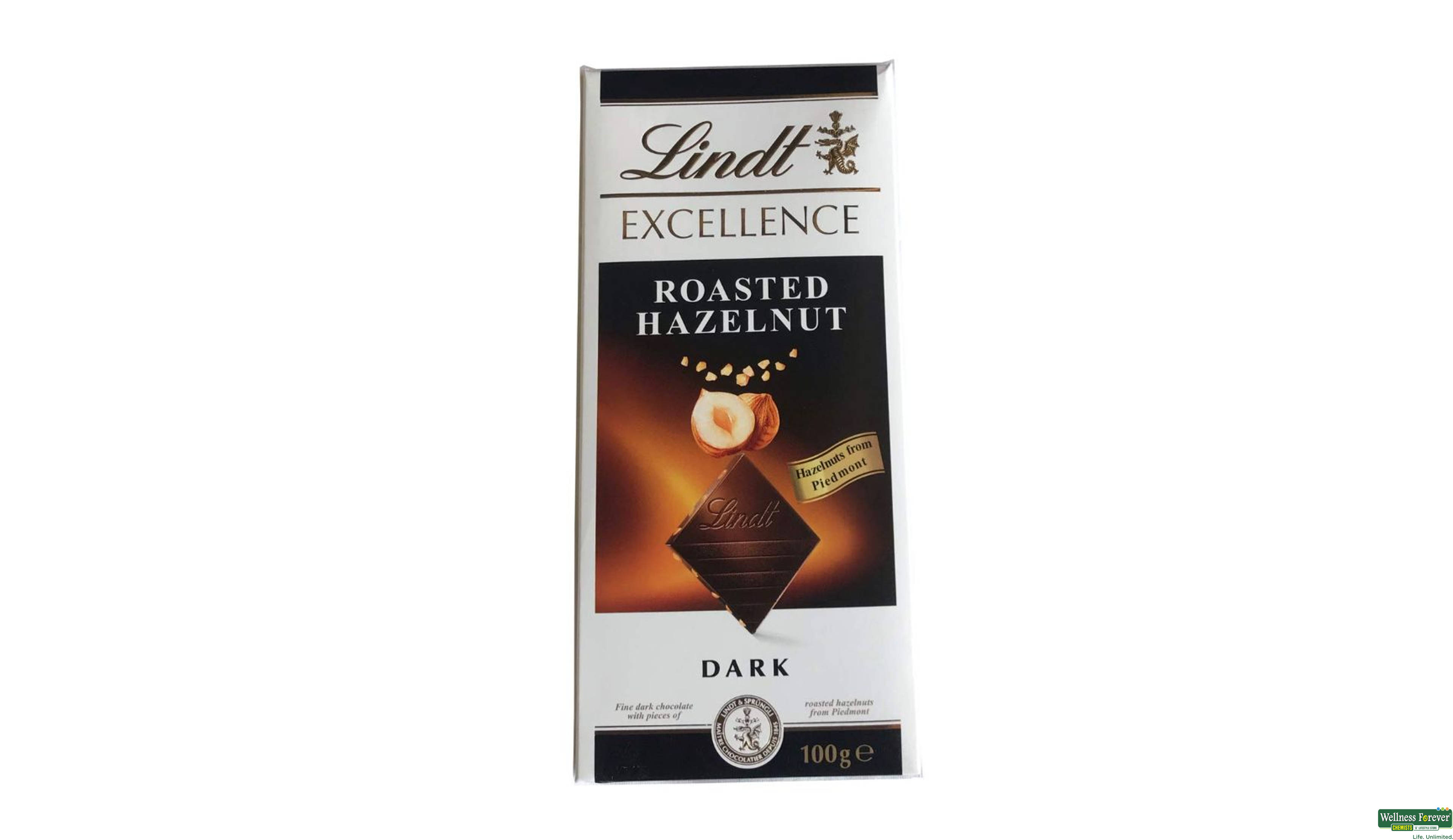 LINDT CHOC EXCE ROST HAZELNUT DARK 100GM- 1, 100GM, 