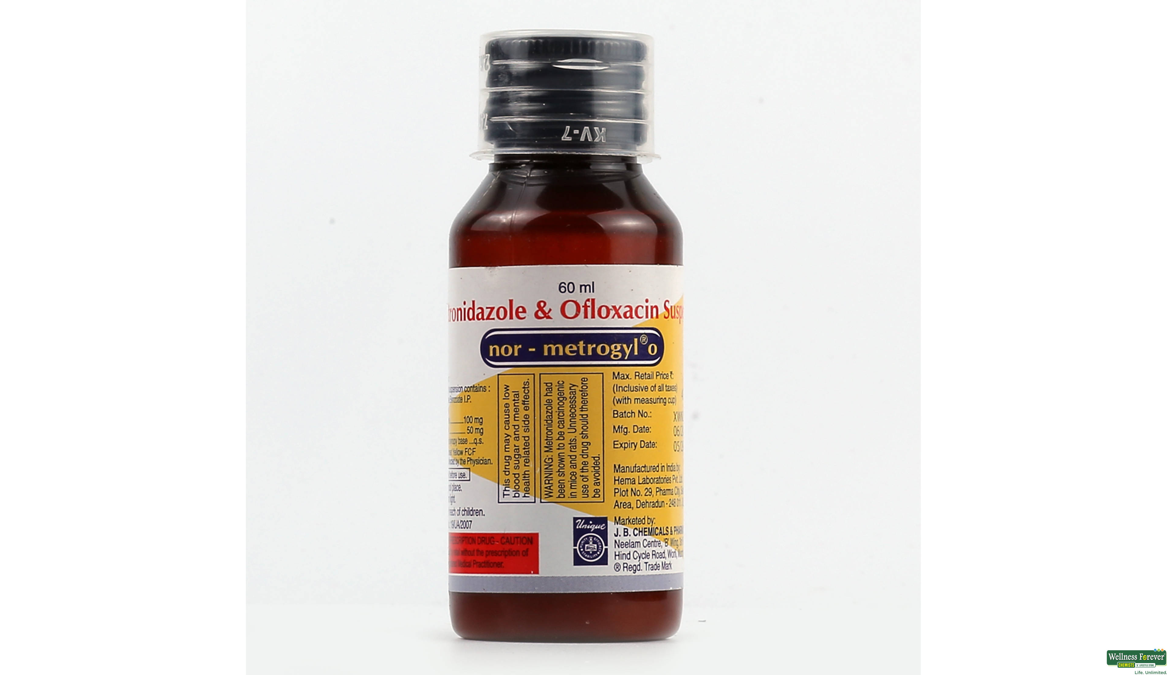 NOR-METROGYL-O SYP 60ML- 1, 60ML, 