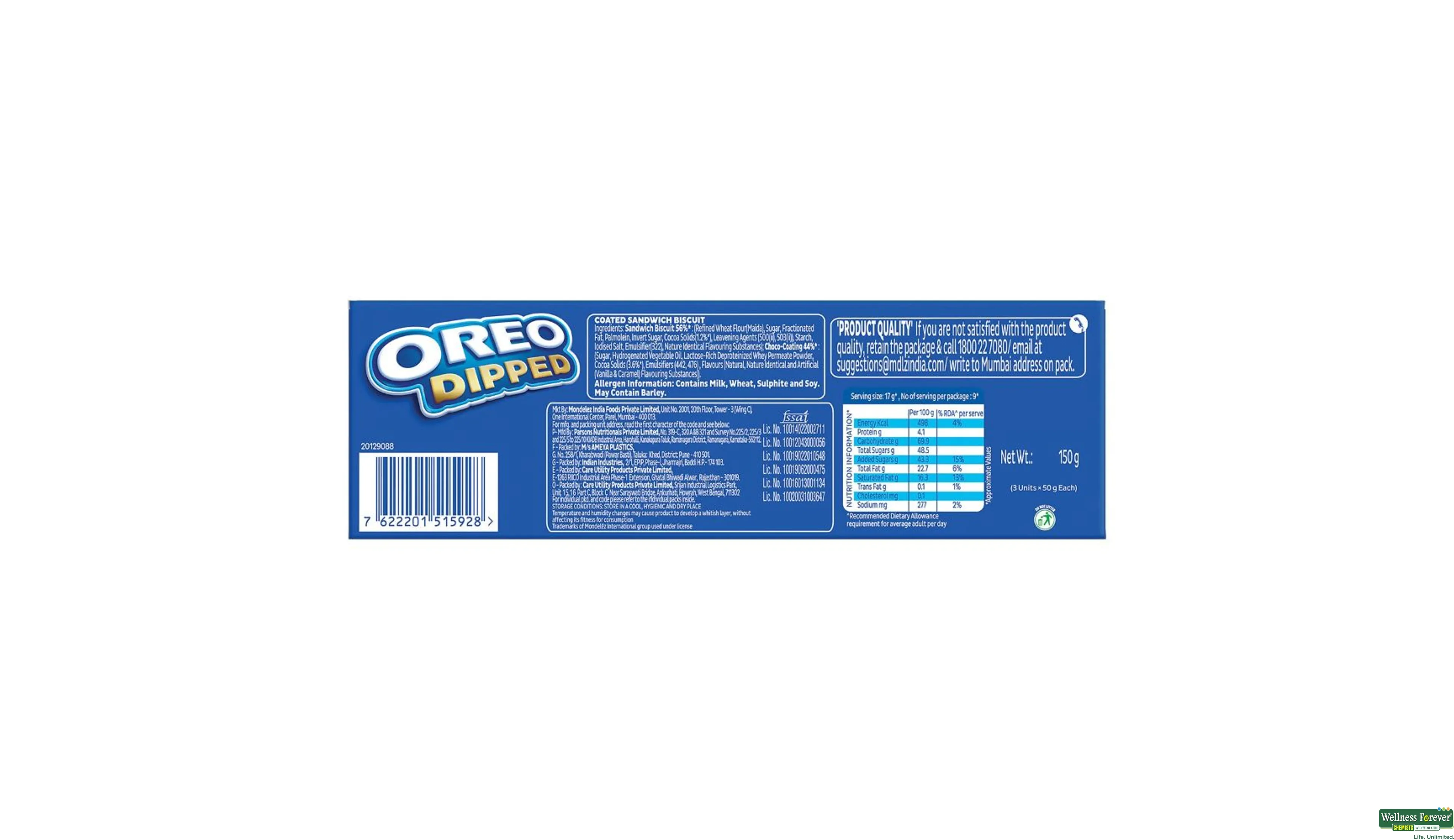 OREO BISC CADBURY DIPPED 150GM- 7, 150GM, null