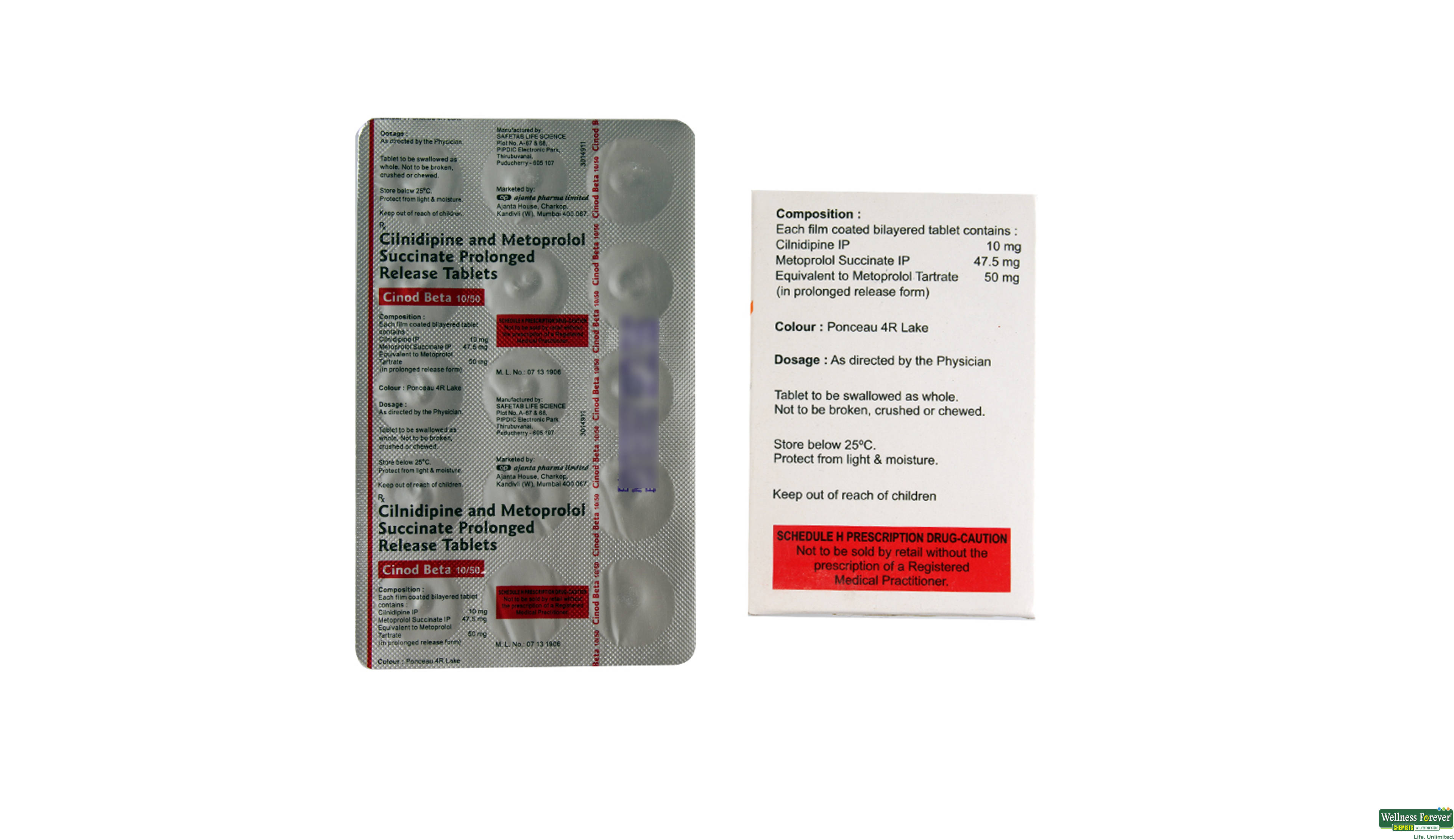 CINOD-BETA 10/50MG 15TAB- 2, 15TAB, 