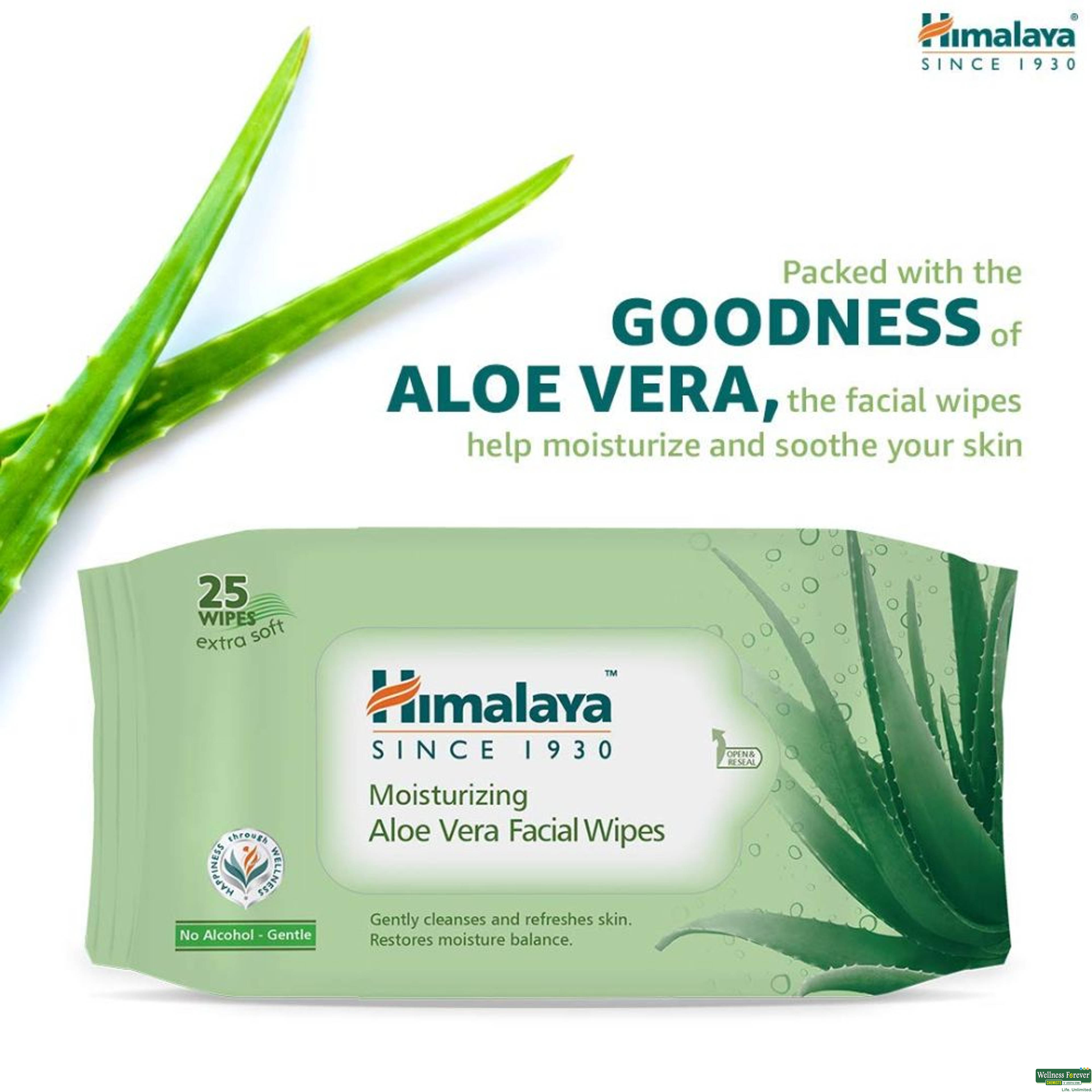 Himalaya Moisturising Aloe Vera Facial Wipes, 10  Pieces-image