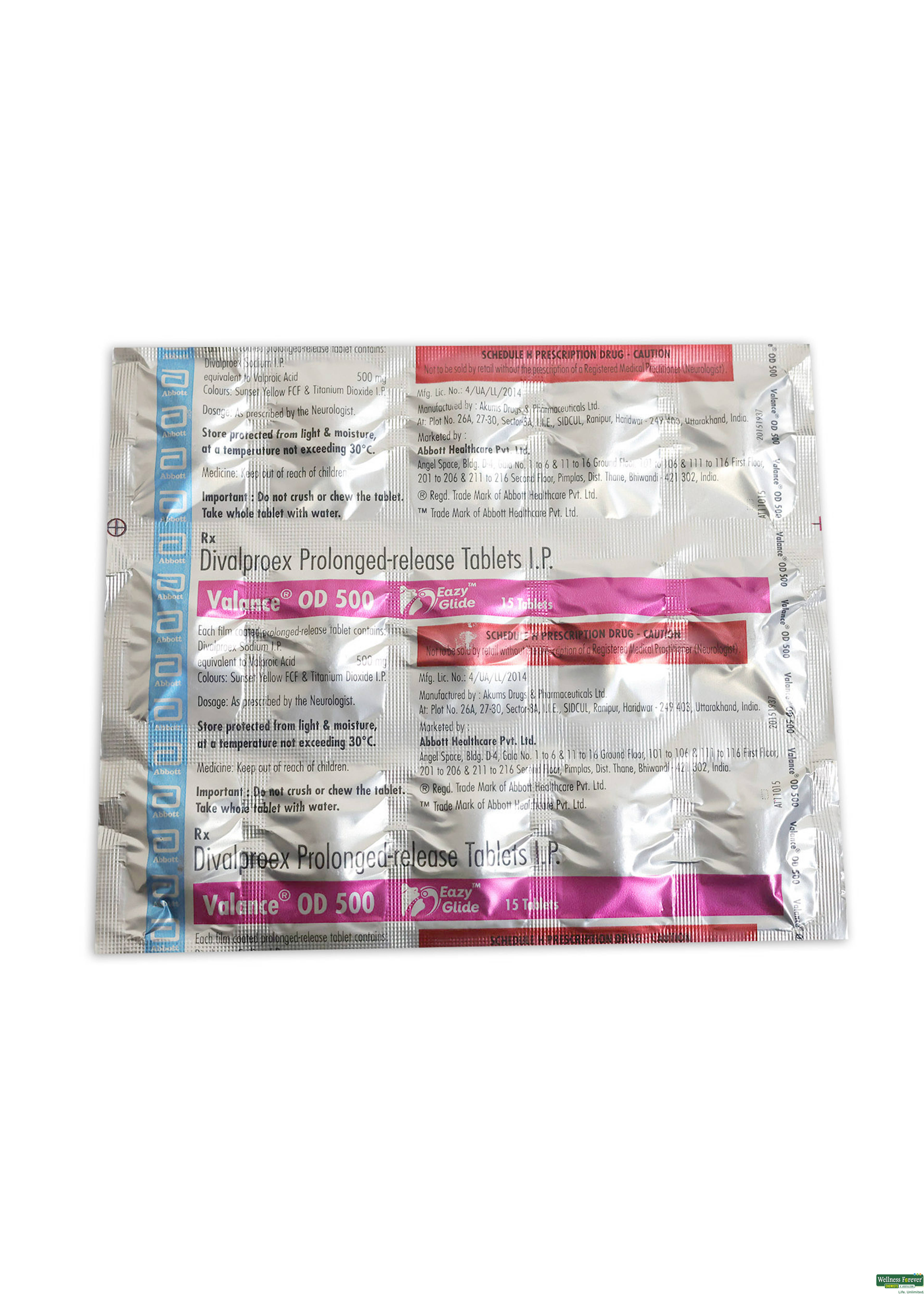 Valance-Od 500Mg 15 Tablets-image