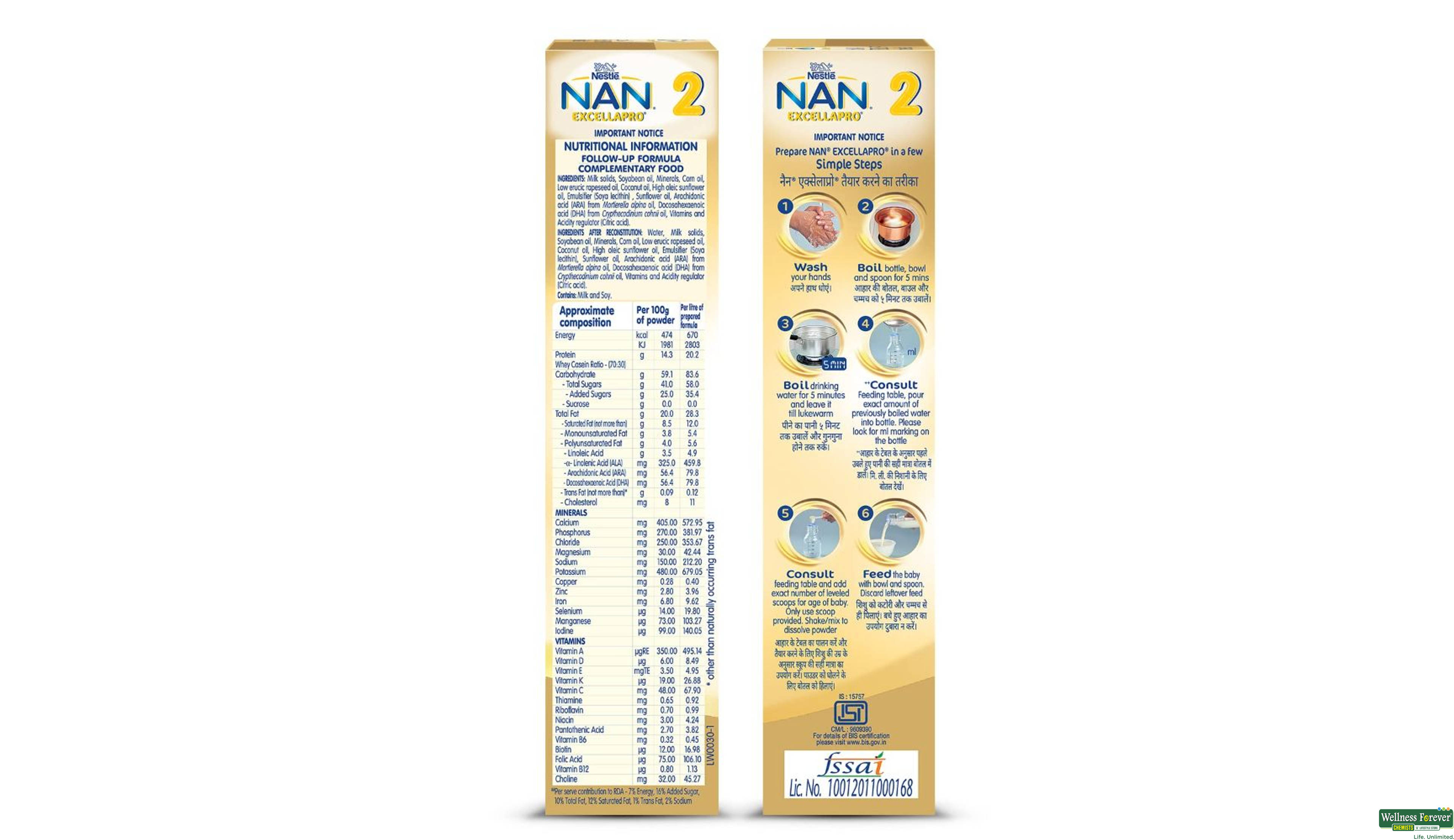 NAN 2 PWDR EXCELLAPRO REF 400GM- 8, 400GM, 