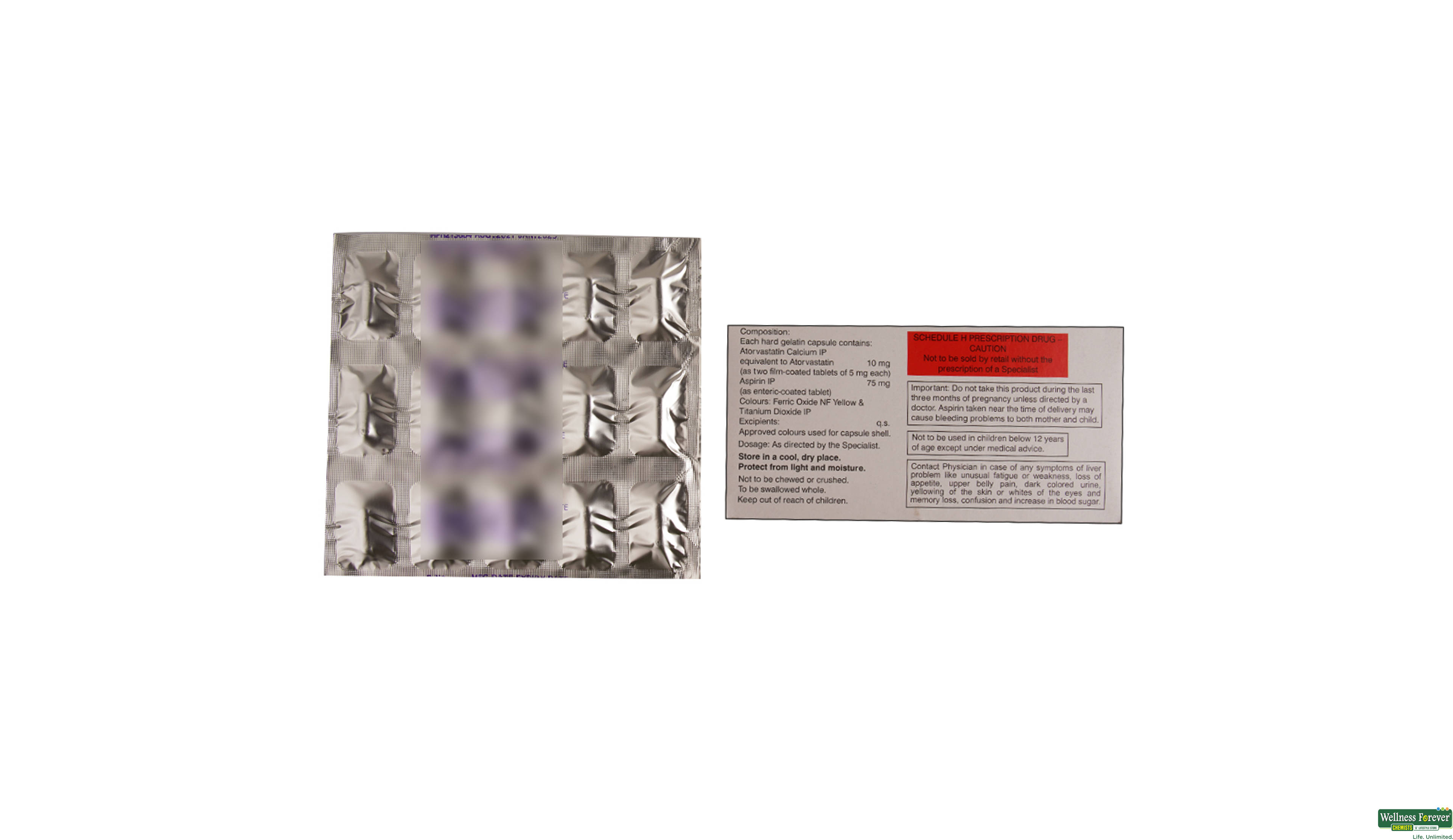 ATCHOL-ASP 10/75MG 15CAP- 2, 15CAP, 