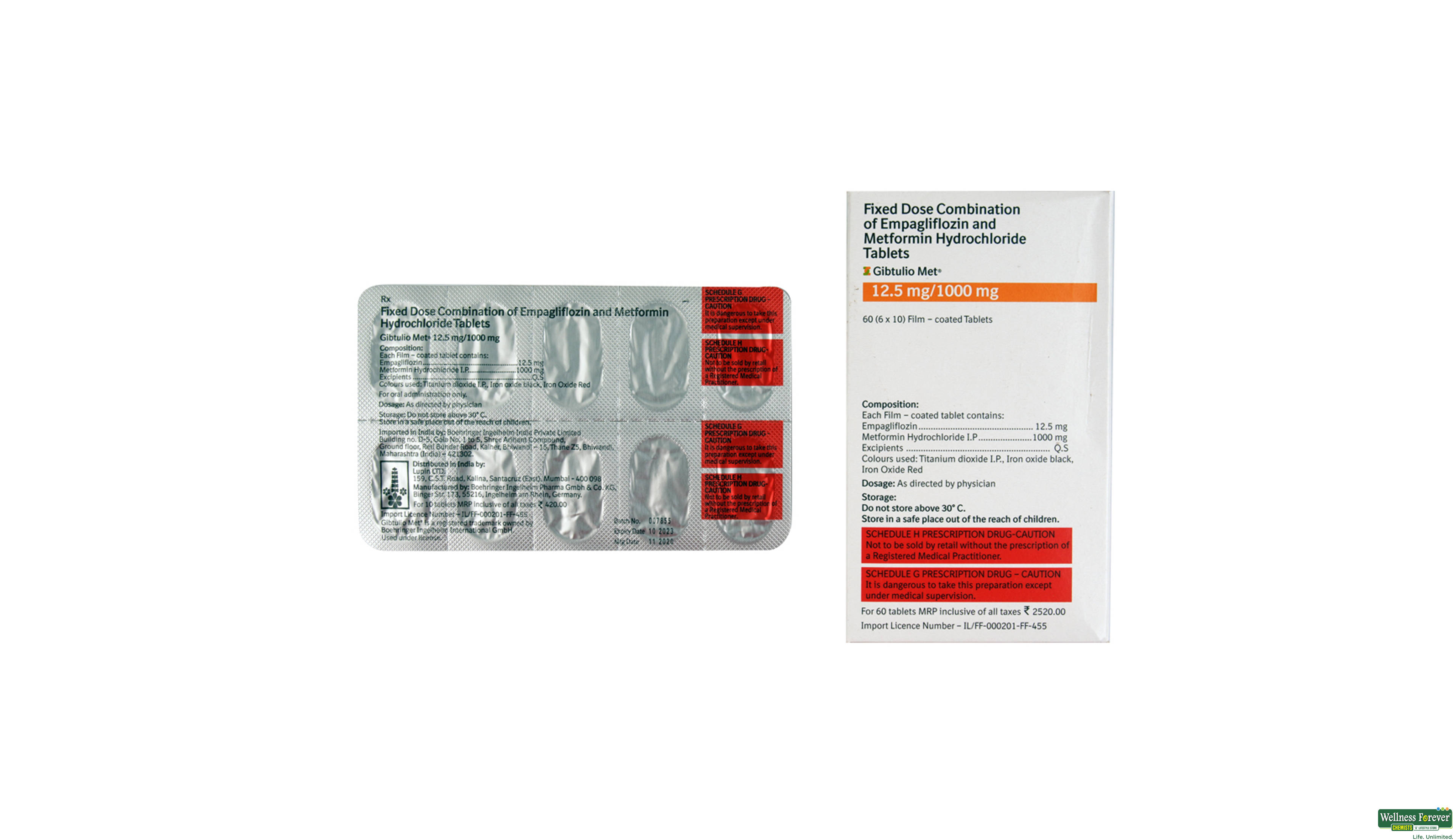 GIBTULIO-MET 12.5/1000MG 10TAB- 2, 10TAB, 