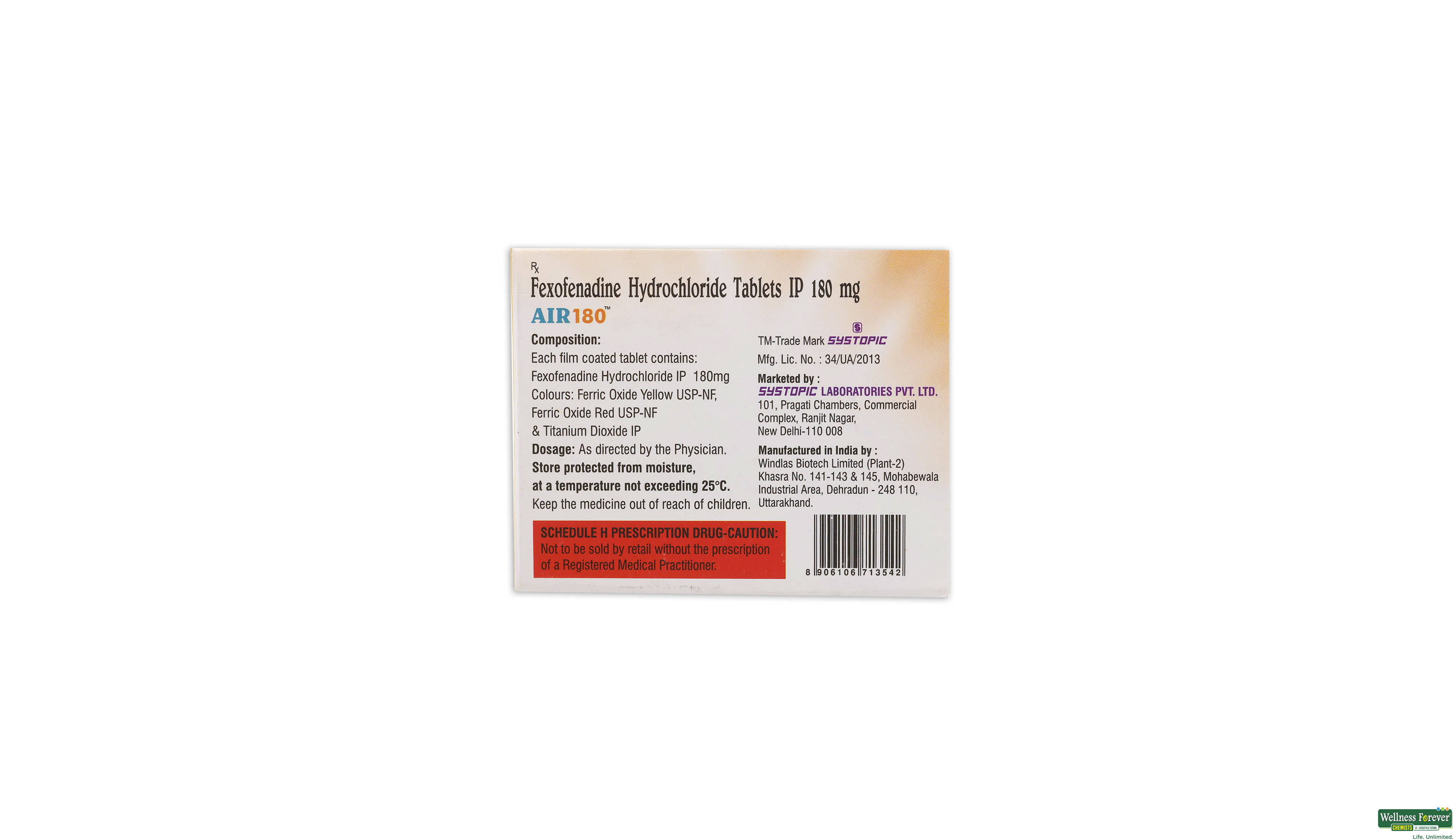 AIR 180MG 10TAB- 2, 10TAB, 