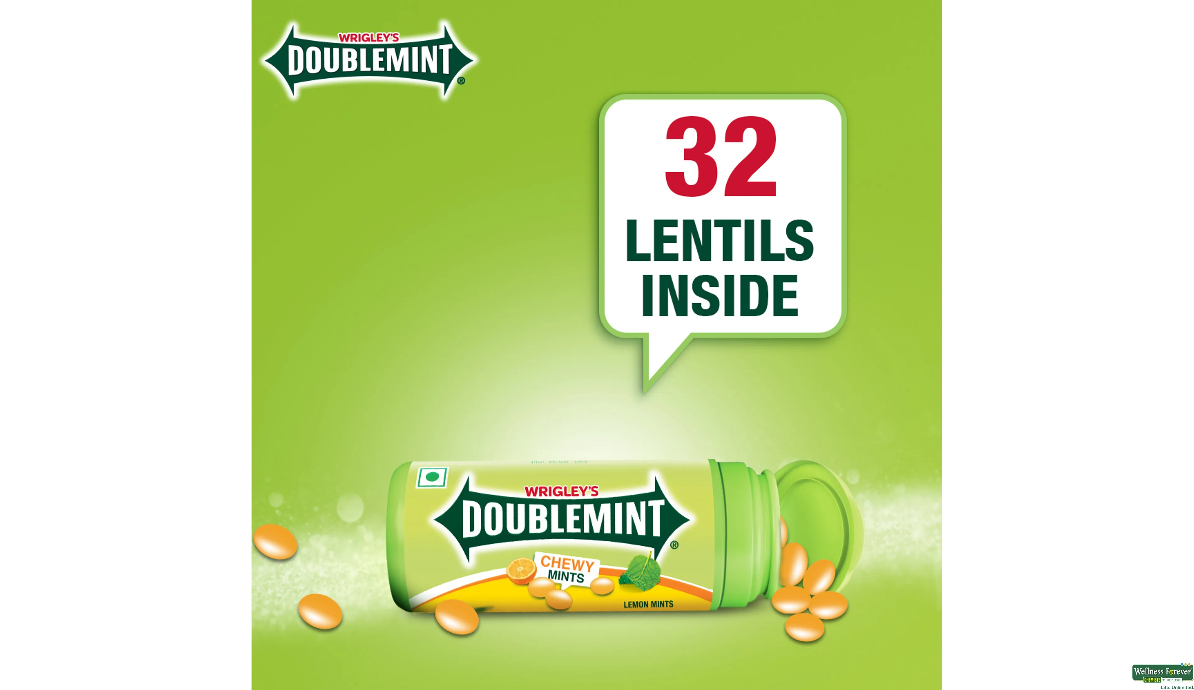 WRIGLEY DOUBLEMINT LEMONMINT 33.6GM- 6, 33.6GM, 