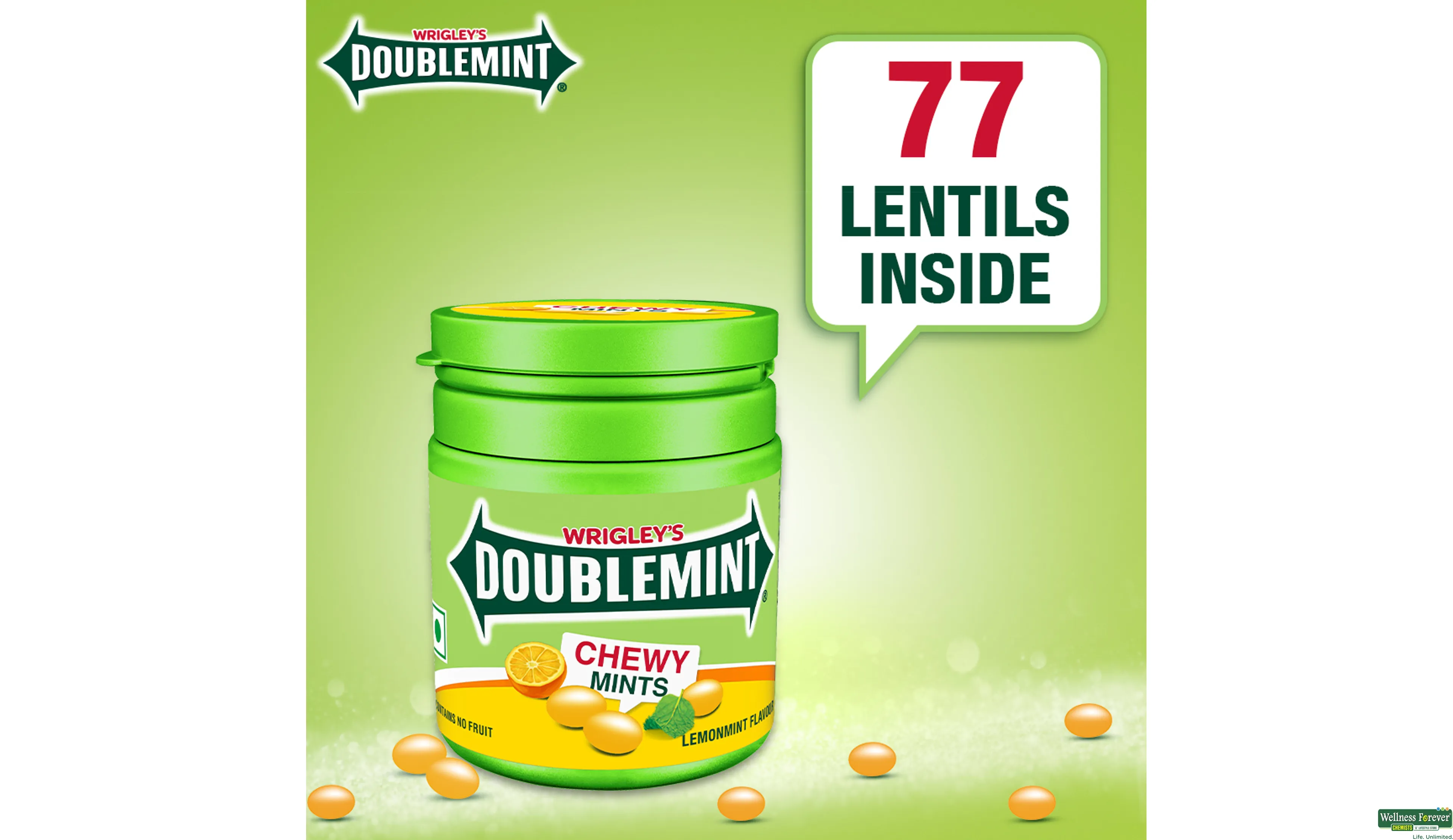 WRIGLEY DOUBLEMINT LEMONMINT 80.85GM- 6, 80.85GM, 