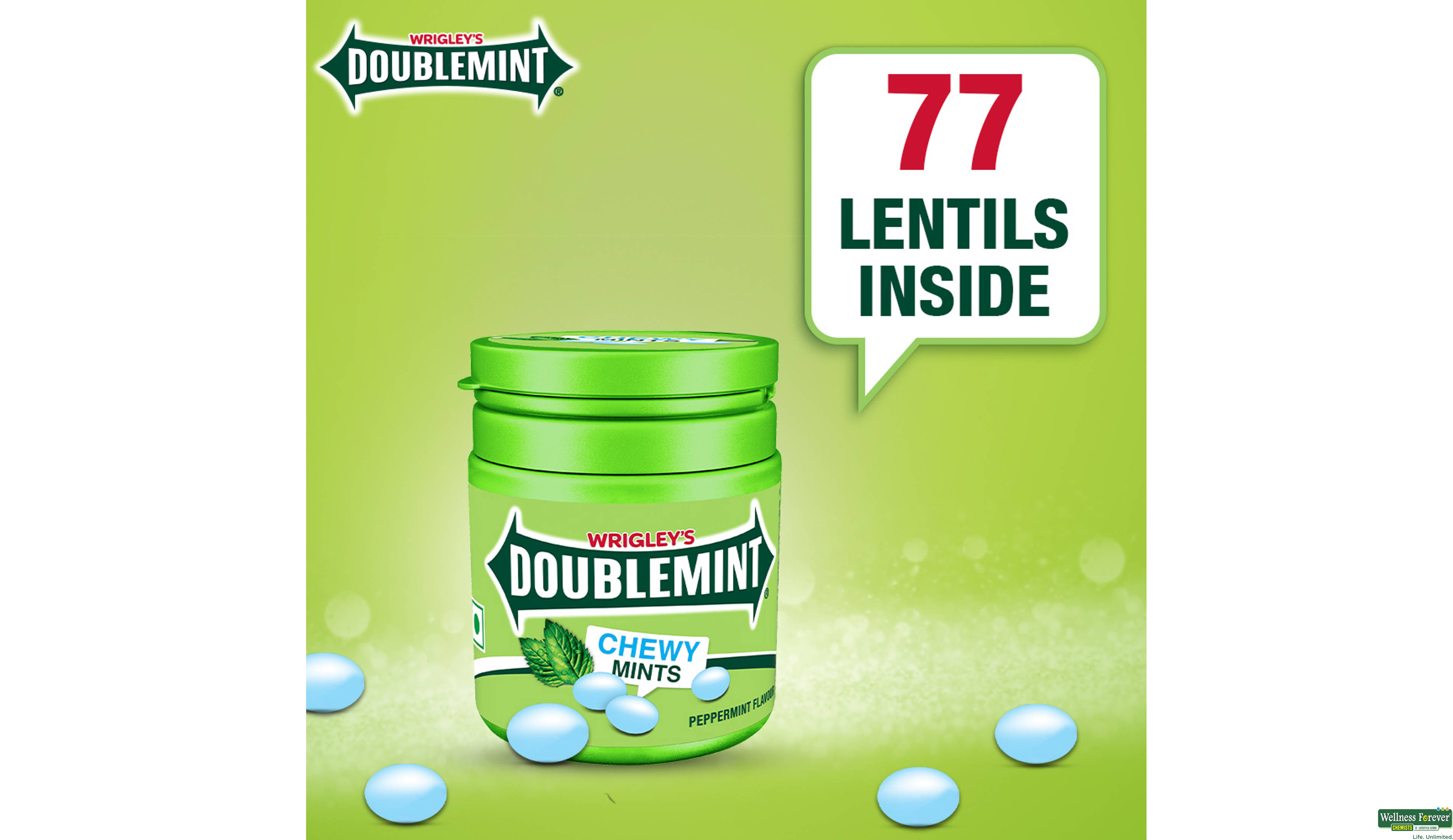 WRIGLEY DOUBLEMINT PEPPERMINT 80.85GM- 4, 80.85GM, 