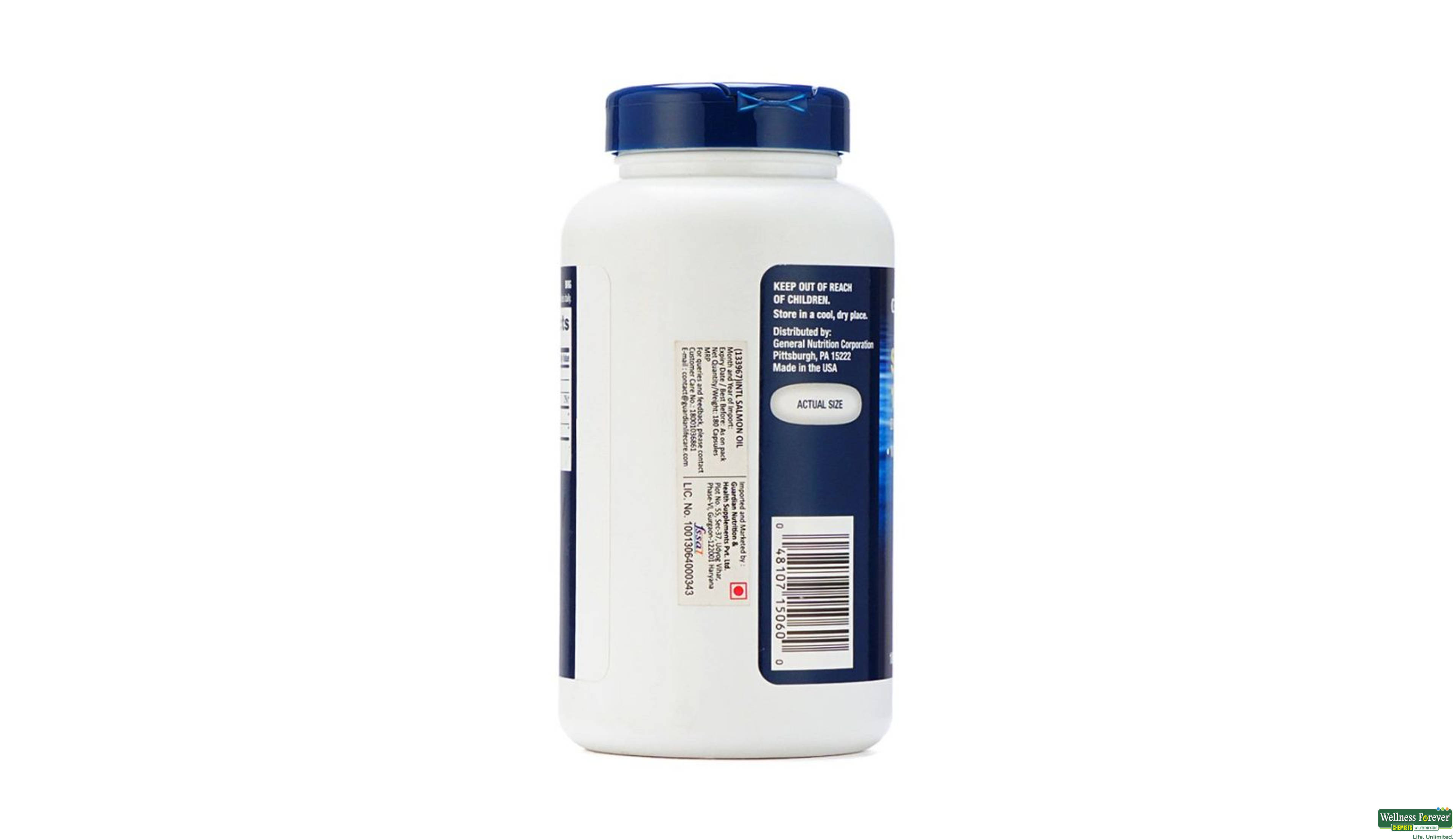 GNC SALMON OIL 180CAP- 3, 180CAP, 