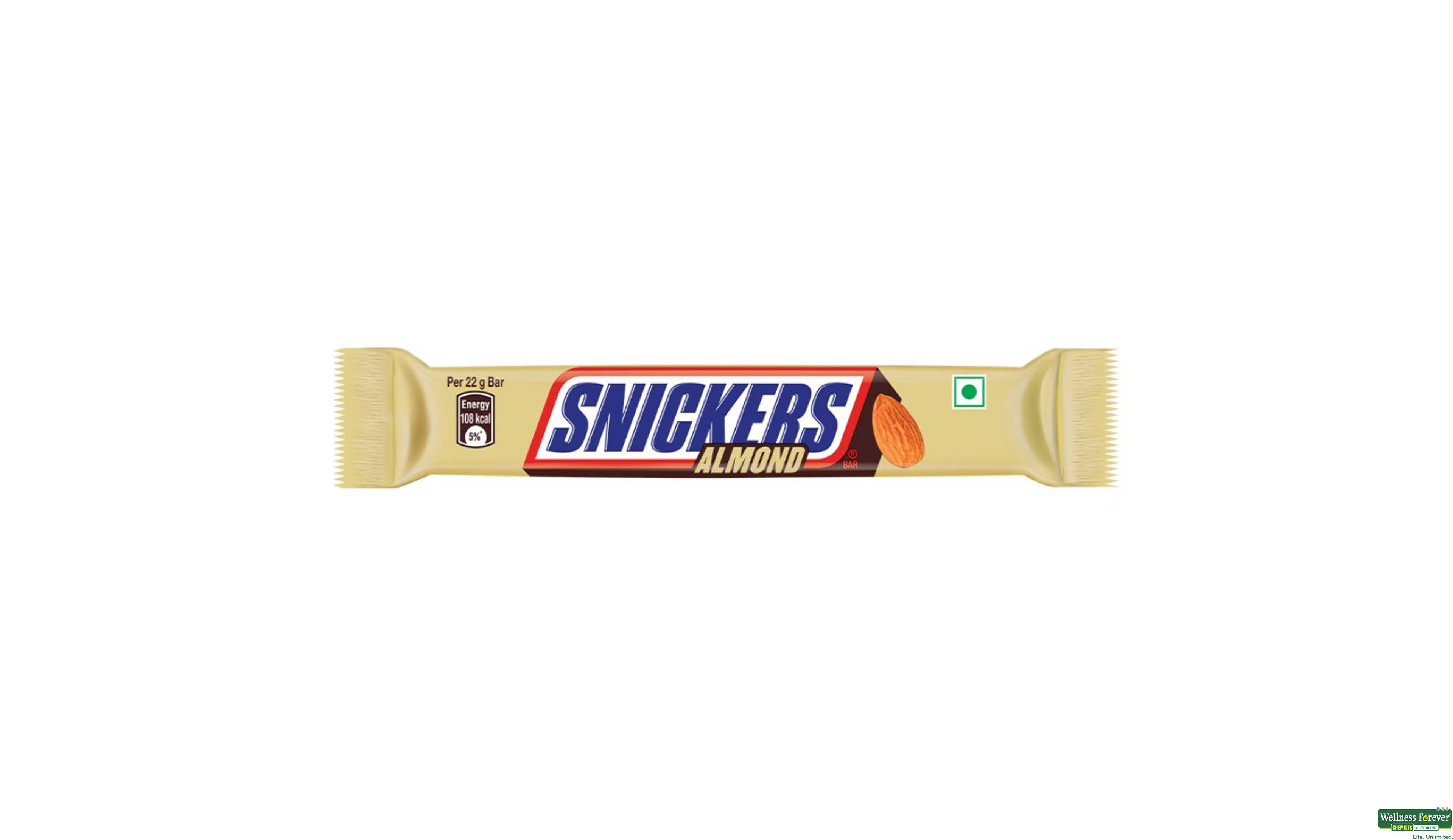 SNICKERS CHOC ALMOND STICK 22.5GM- 1, 22.5GM, null