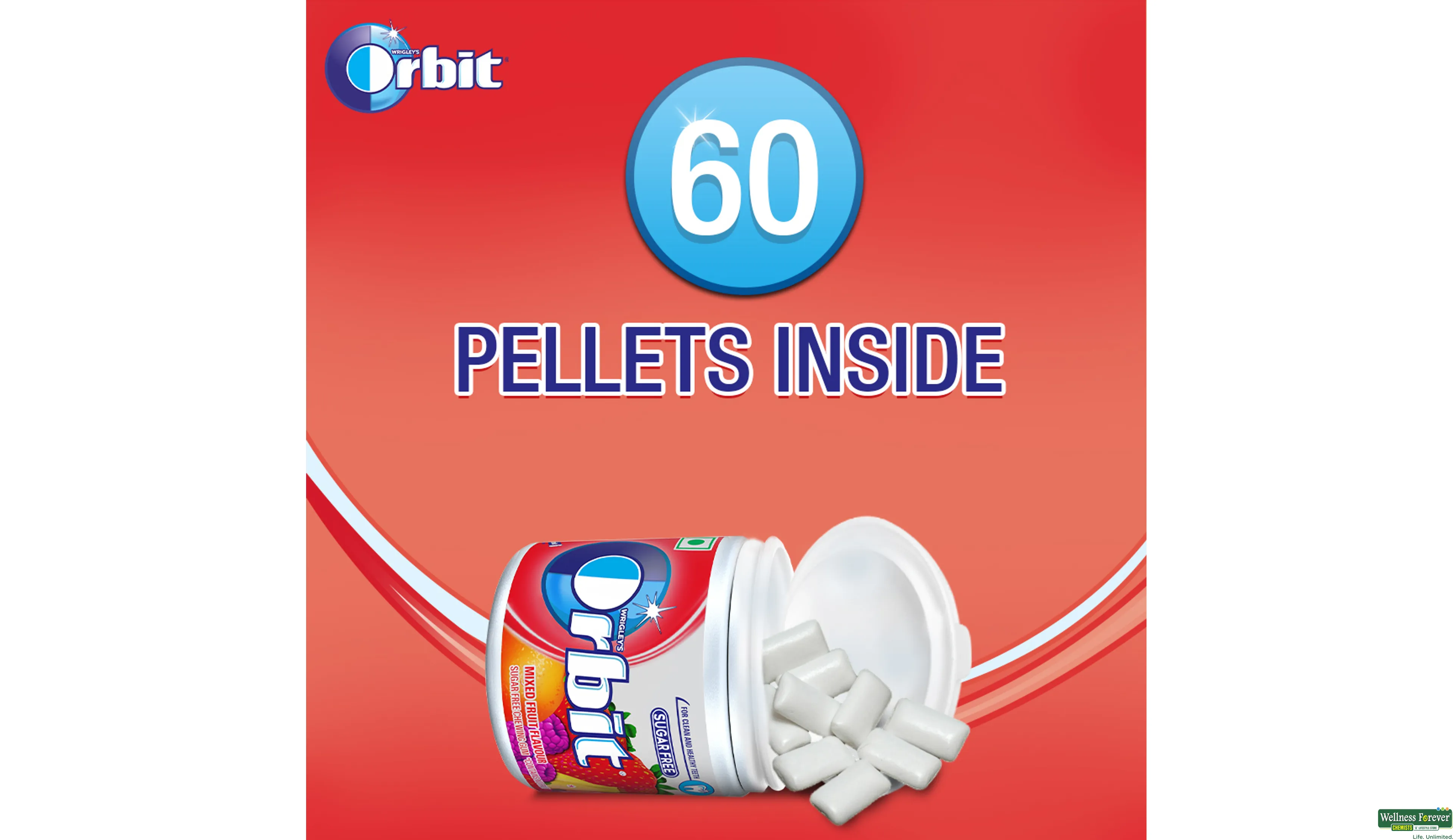 ORBIT FRUIT SF POT 66GM- 6, 66GM, 