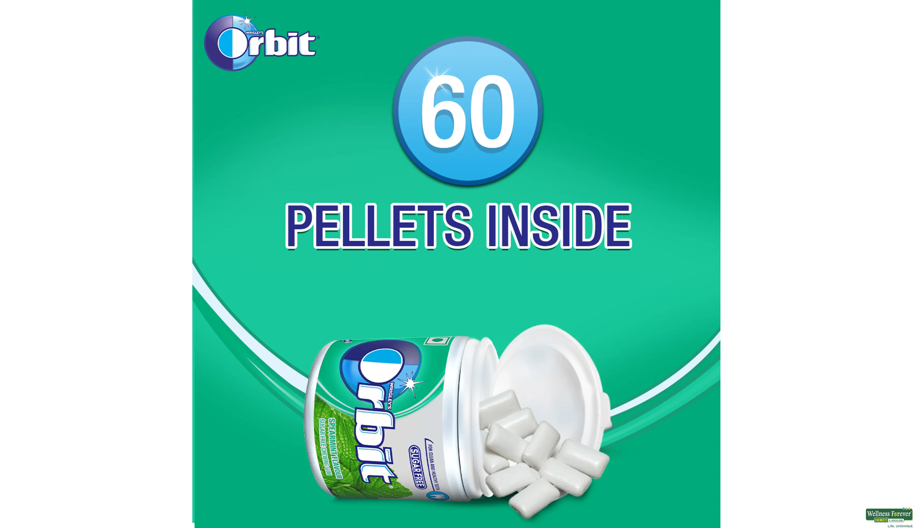 ORBIT SPEARMINT SF POT 66GM- 6, 66GM, 