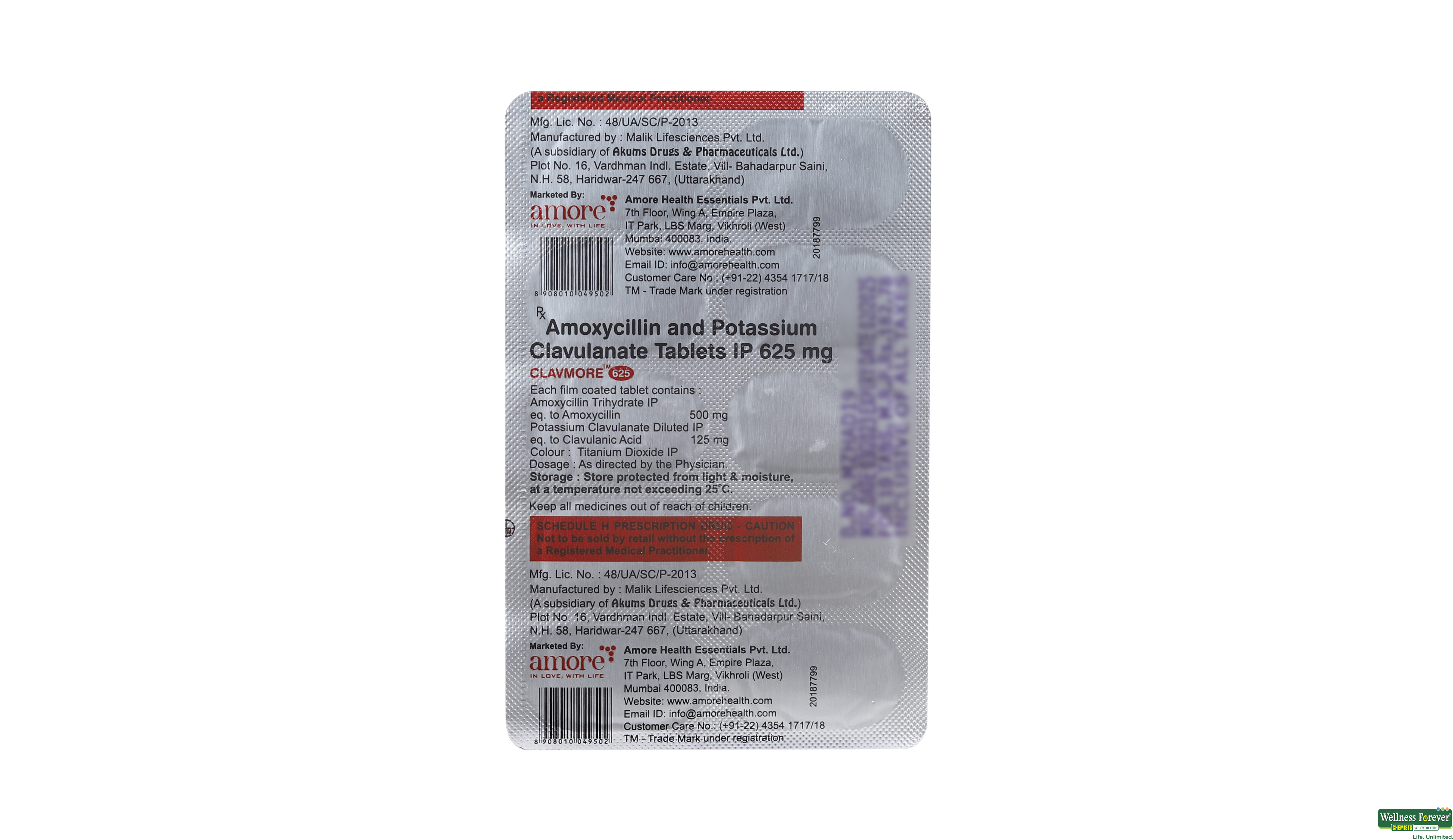 CLAVMORE 625MG 10TAB- 4, 10TAB, 