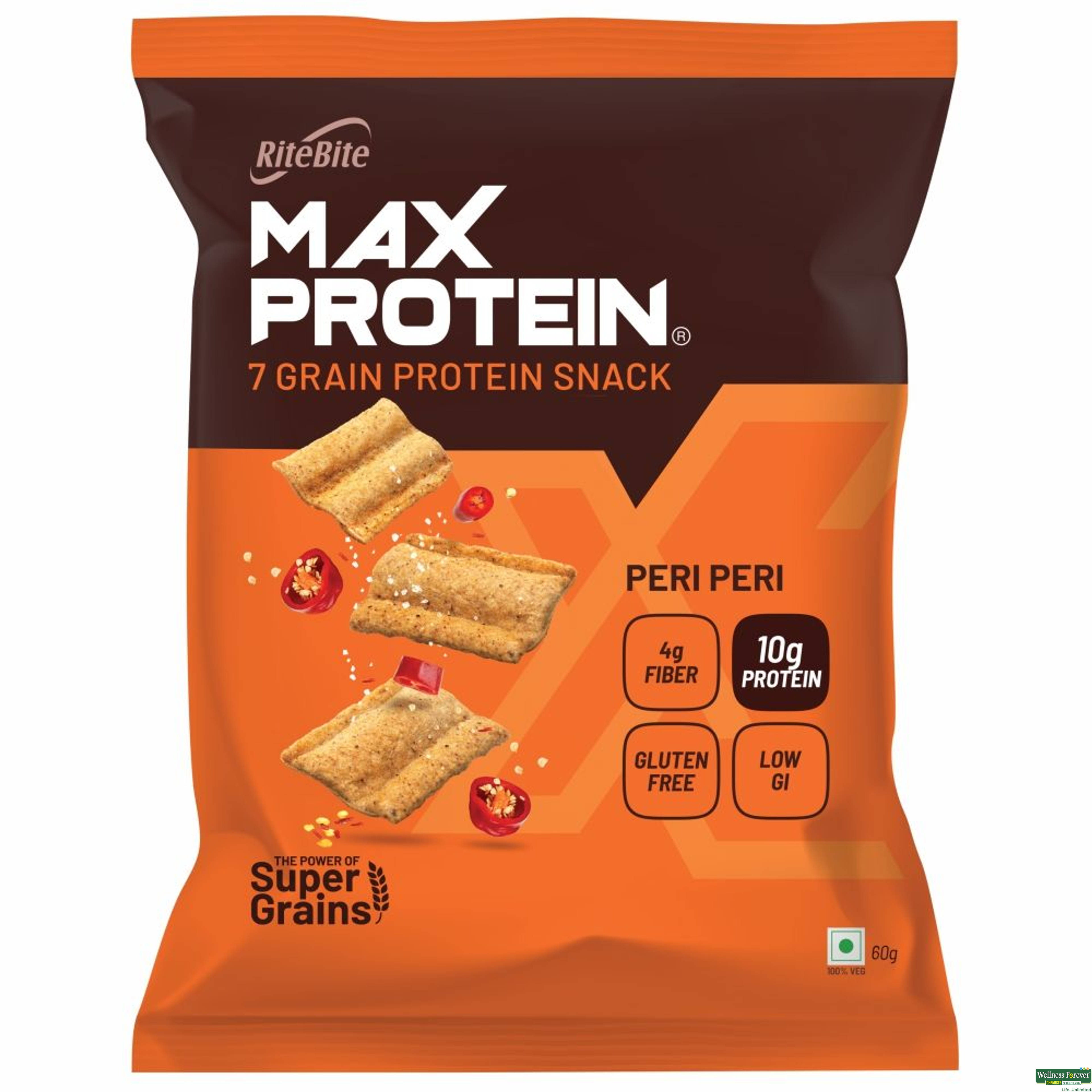 RiteBite Max Protein Snacks Peri Peri 60g-image