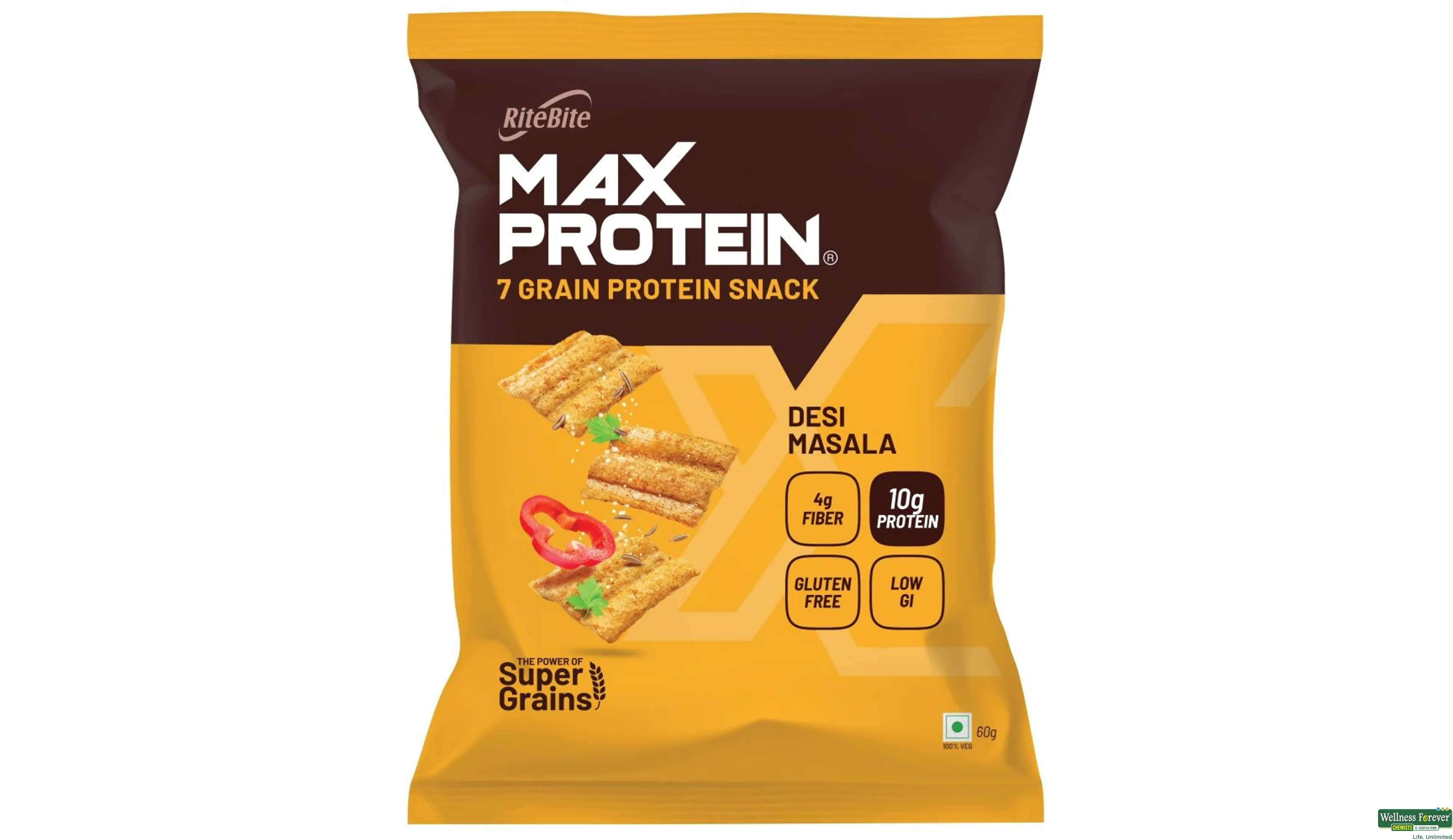 RITE B CHIPS MAX PRO DESI MASALA 60GM- 1, 60GM, null