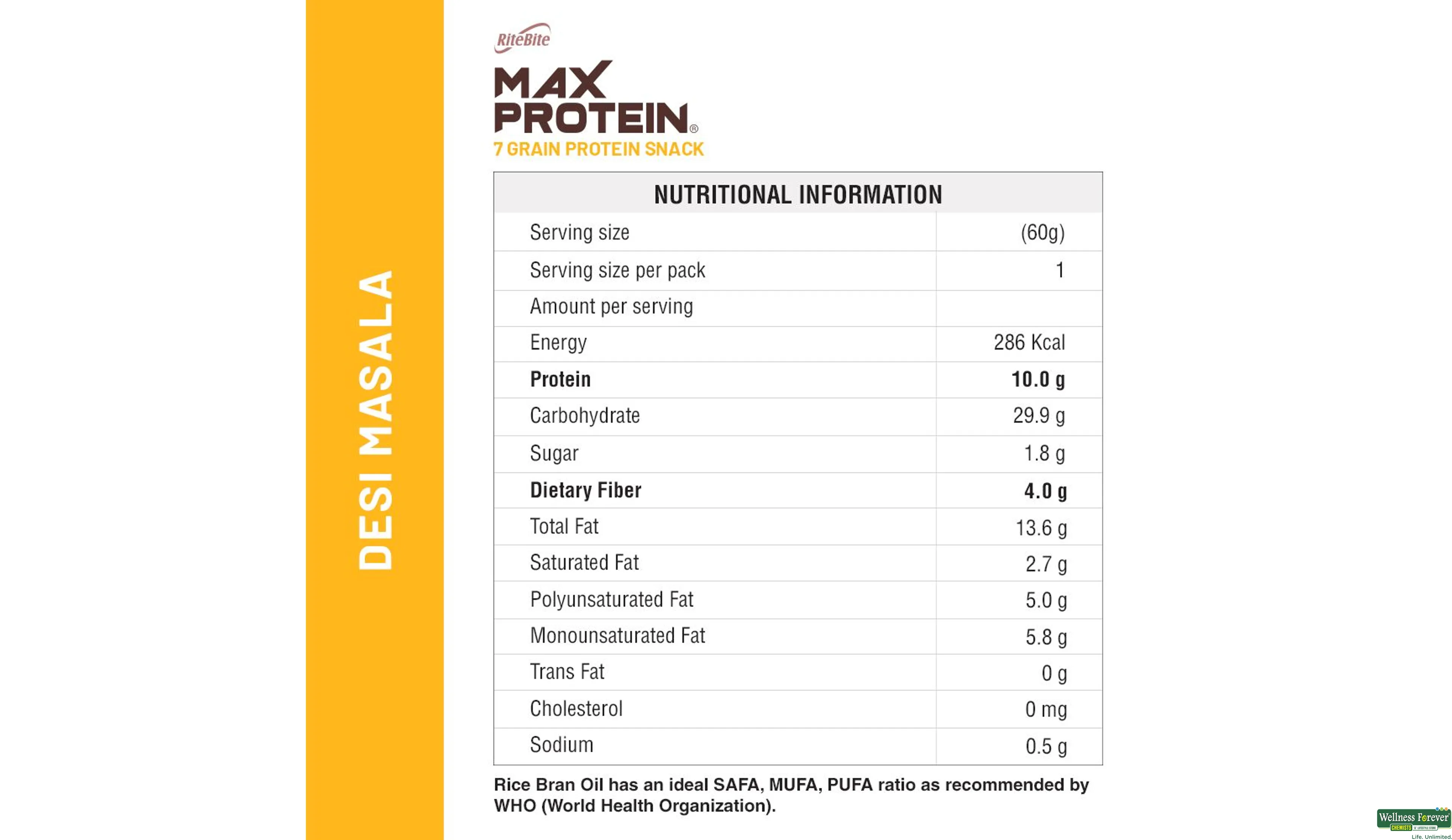 RITE B CHIPS MAX PRO DESI MASALA 60GM- 4, 60GM, null