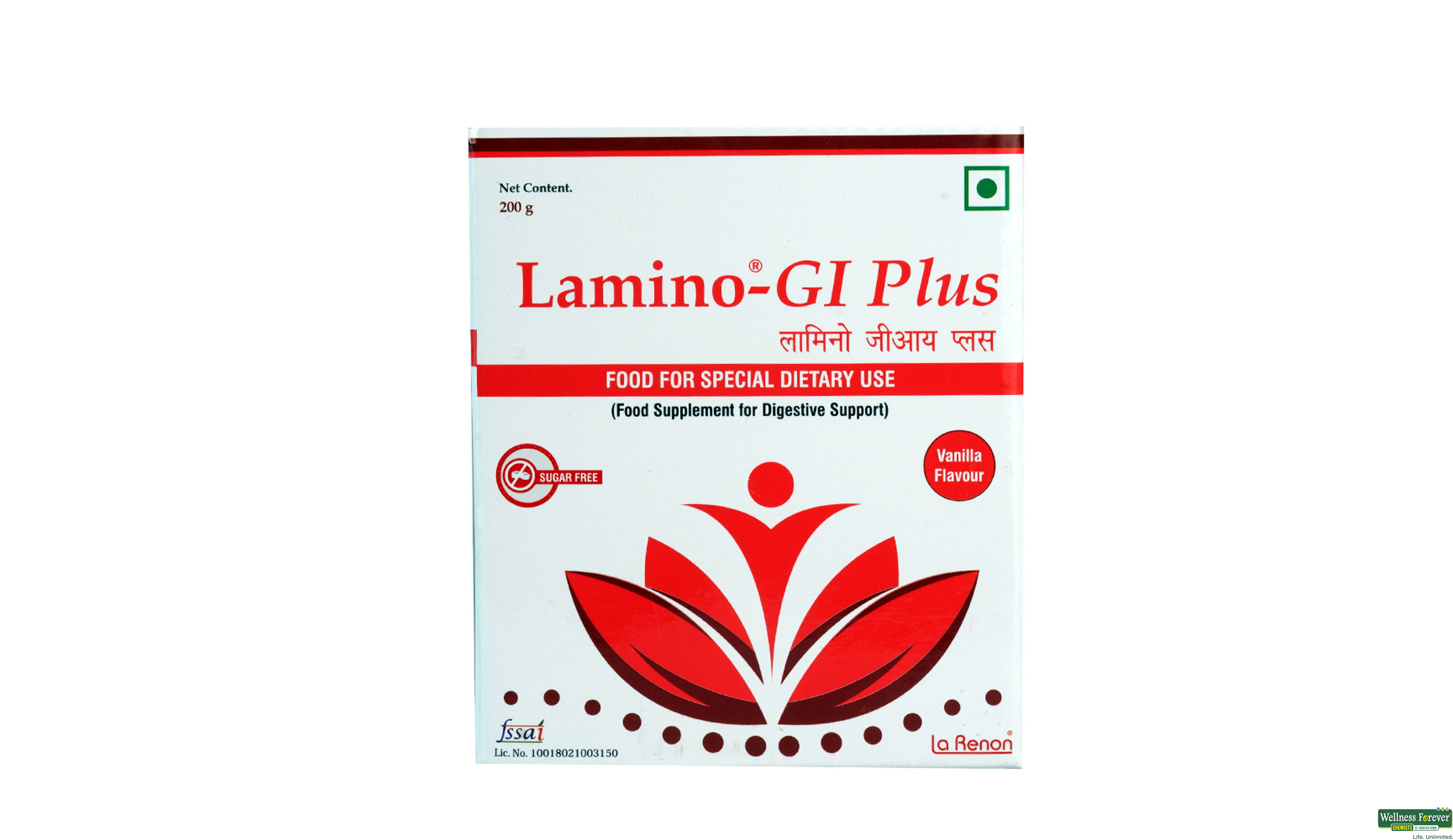 LAMINO-GI PLUS VANILLA PWDR 200GM- 1, 200GM, 