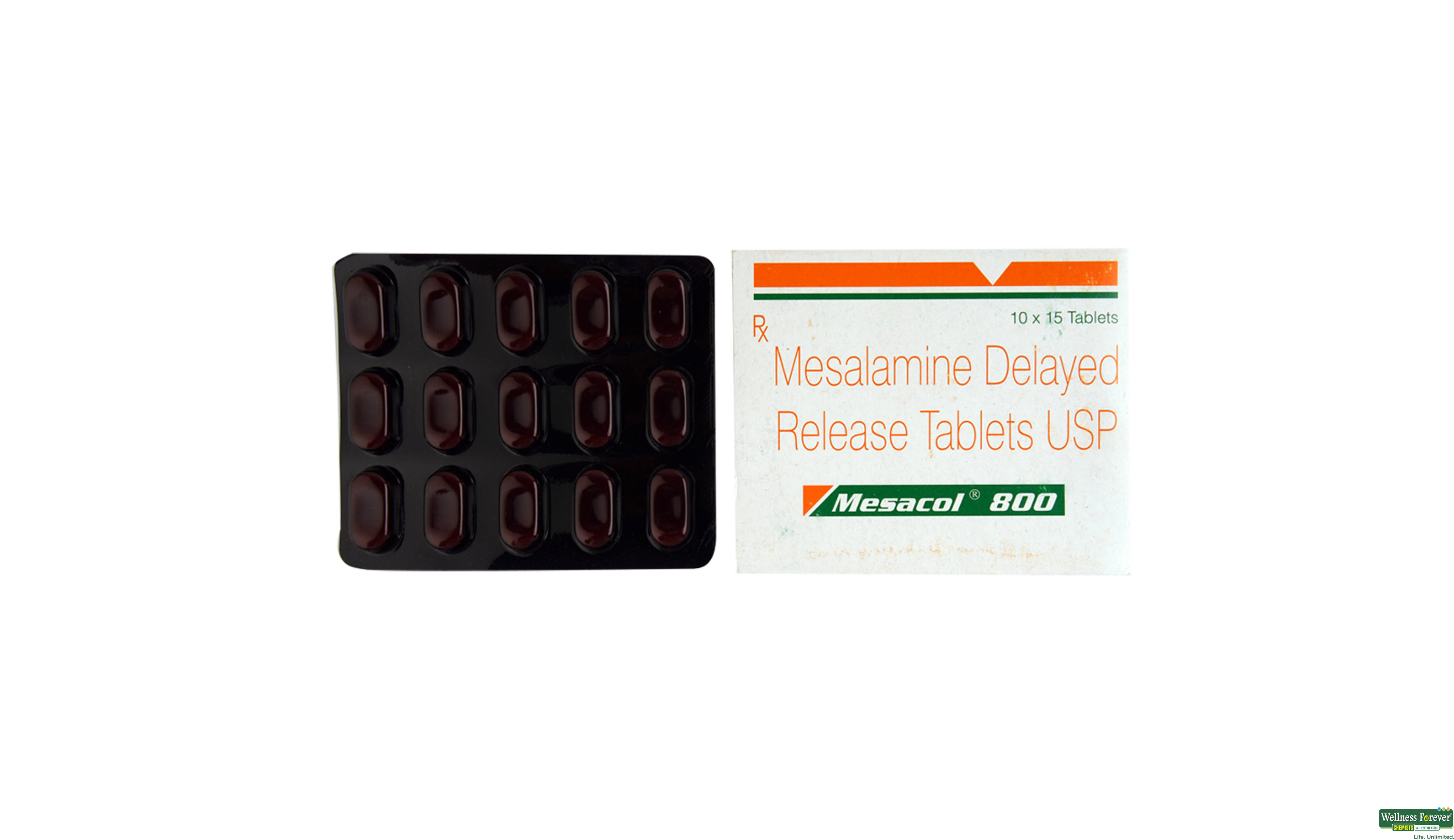 MESACOL 800MG 15TAB- 1, 15TAB, 