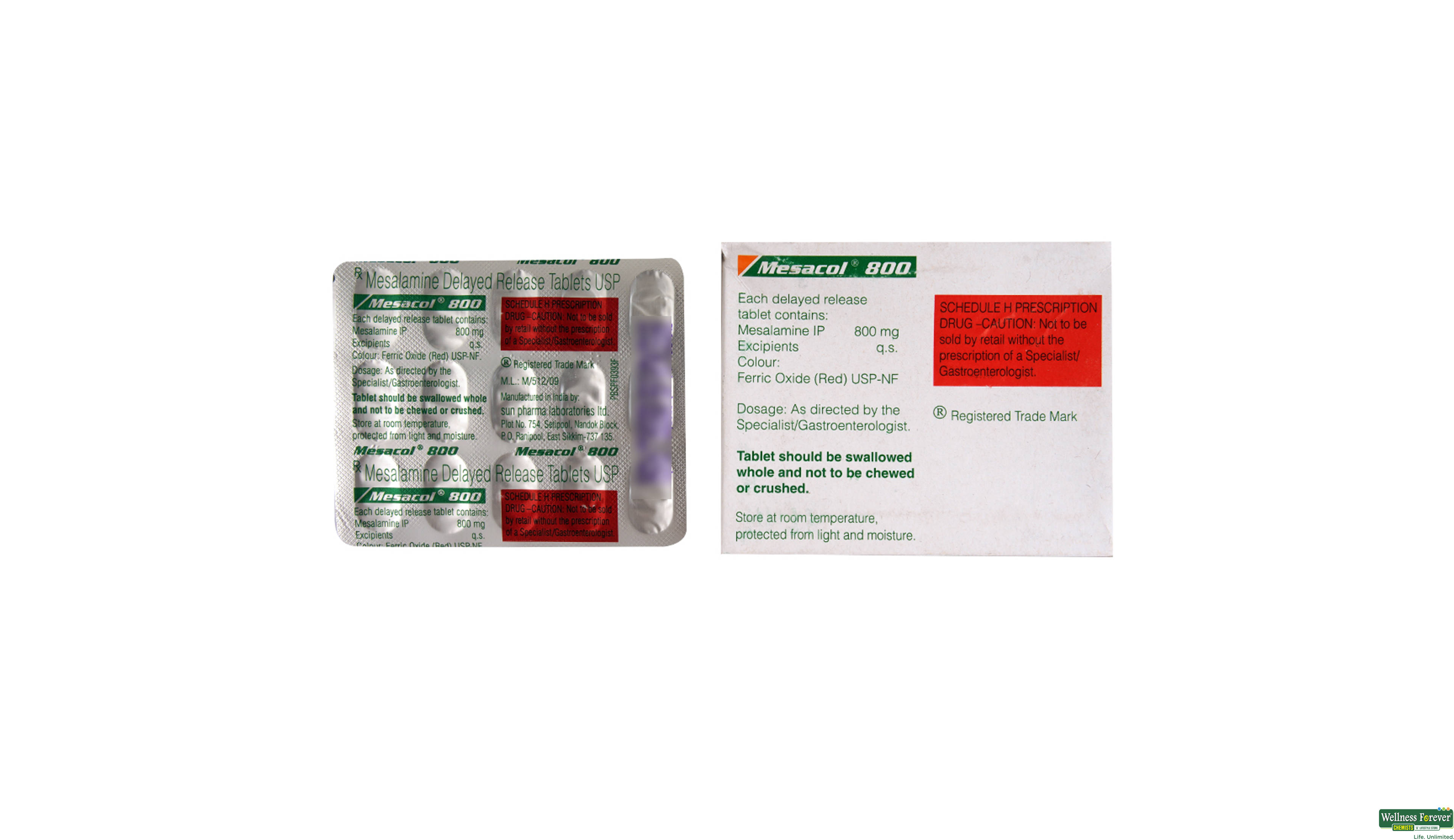 MESACOL 800MG 15TAB- 2, 15TAB, 