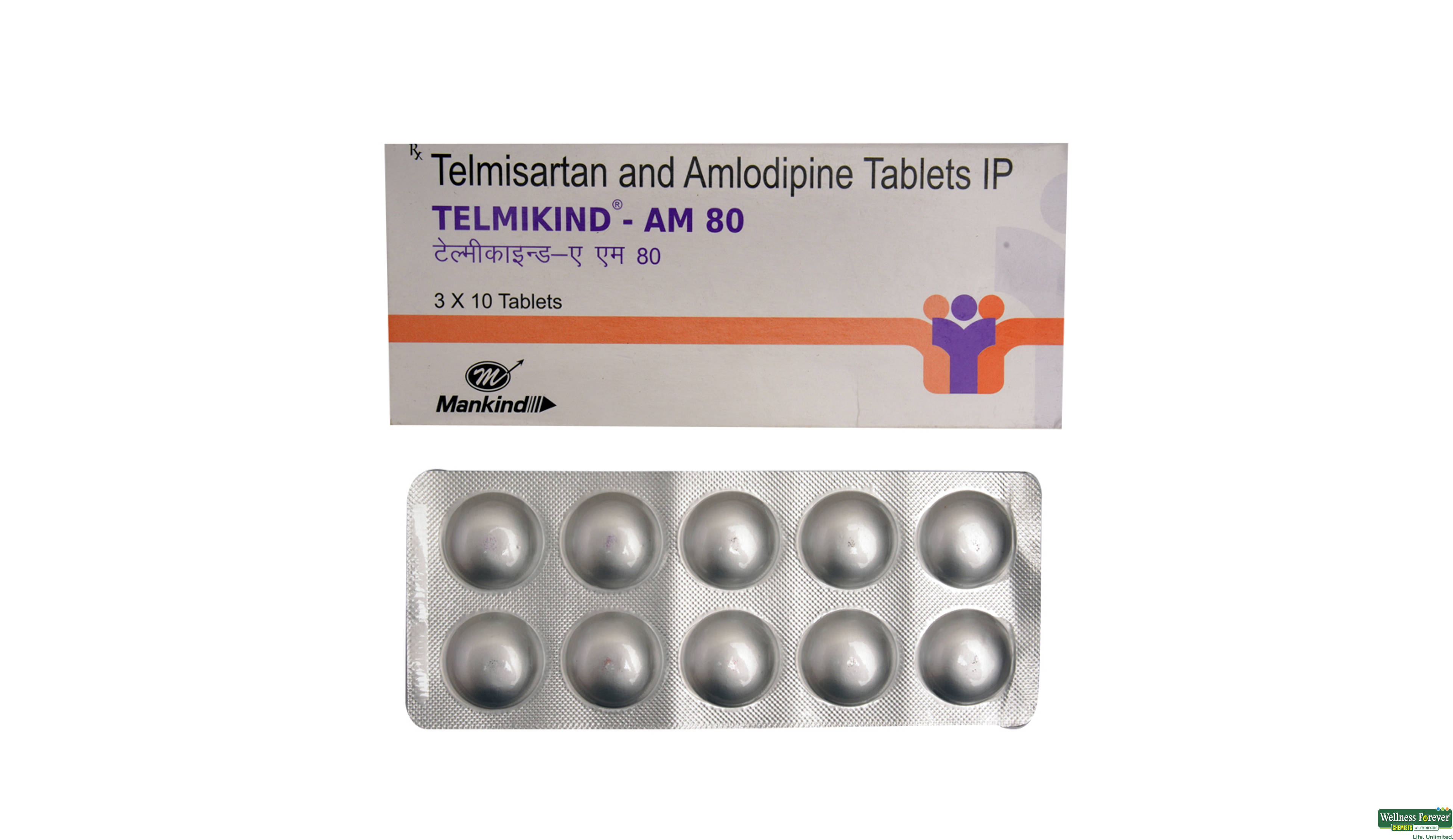 TELMIKIND-AM 80MG 10TAB- 1, 10TAB, 