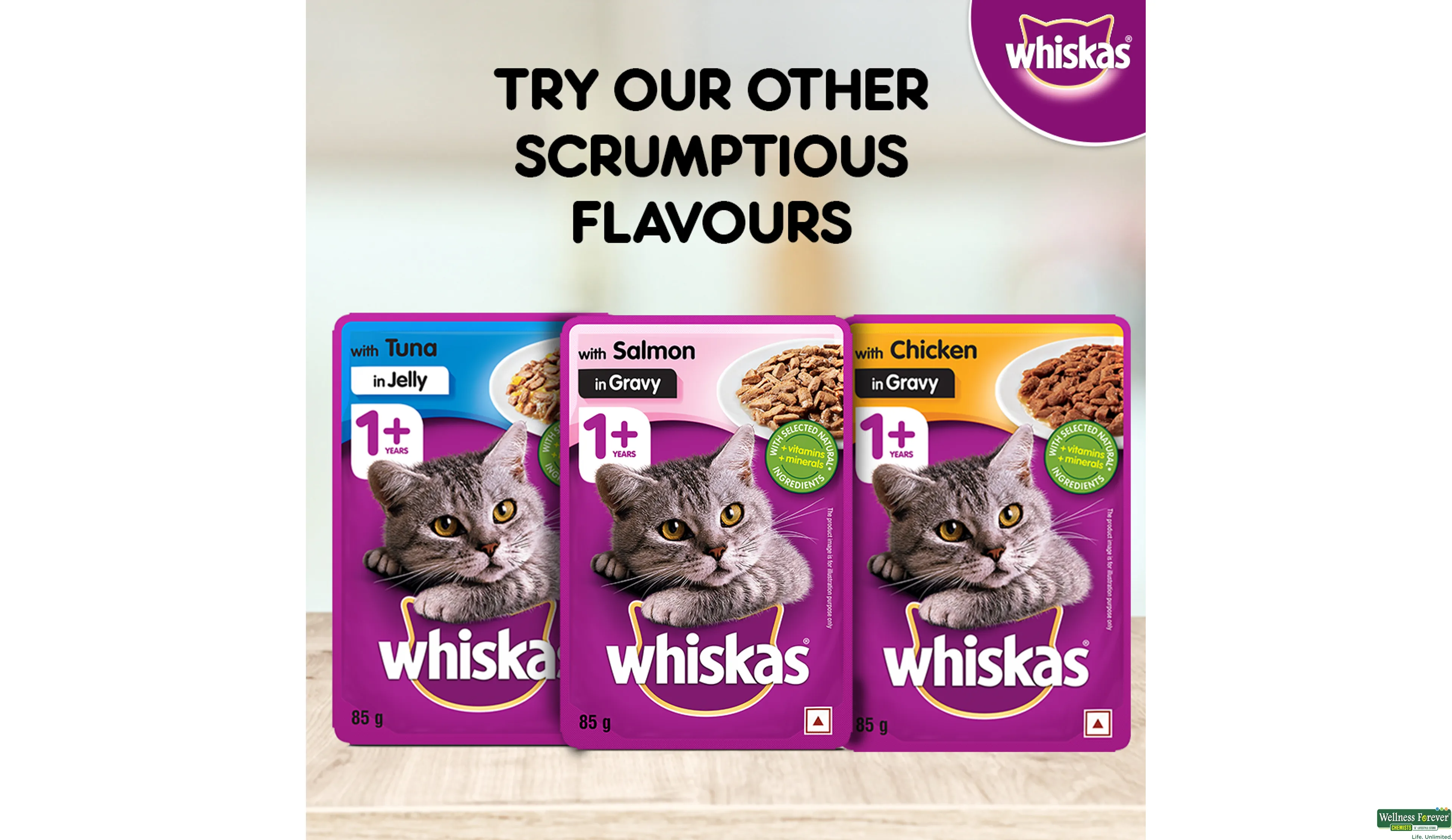 WHISKAS KITTEN CAT FOOD CHICK GRAVY 85GM- 9, 85GM, null