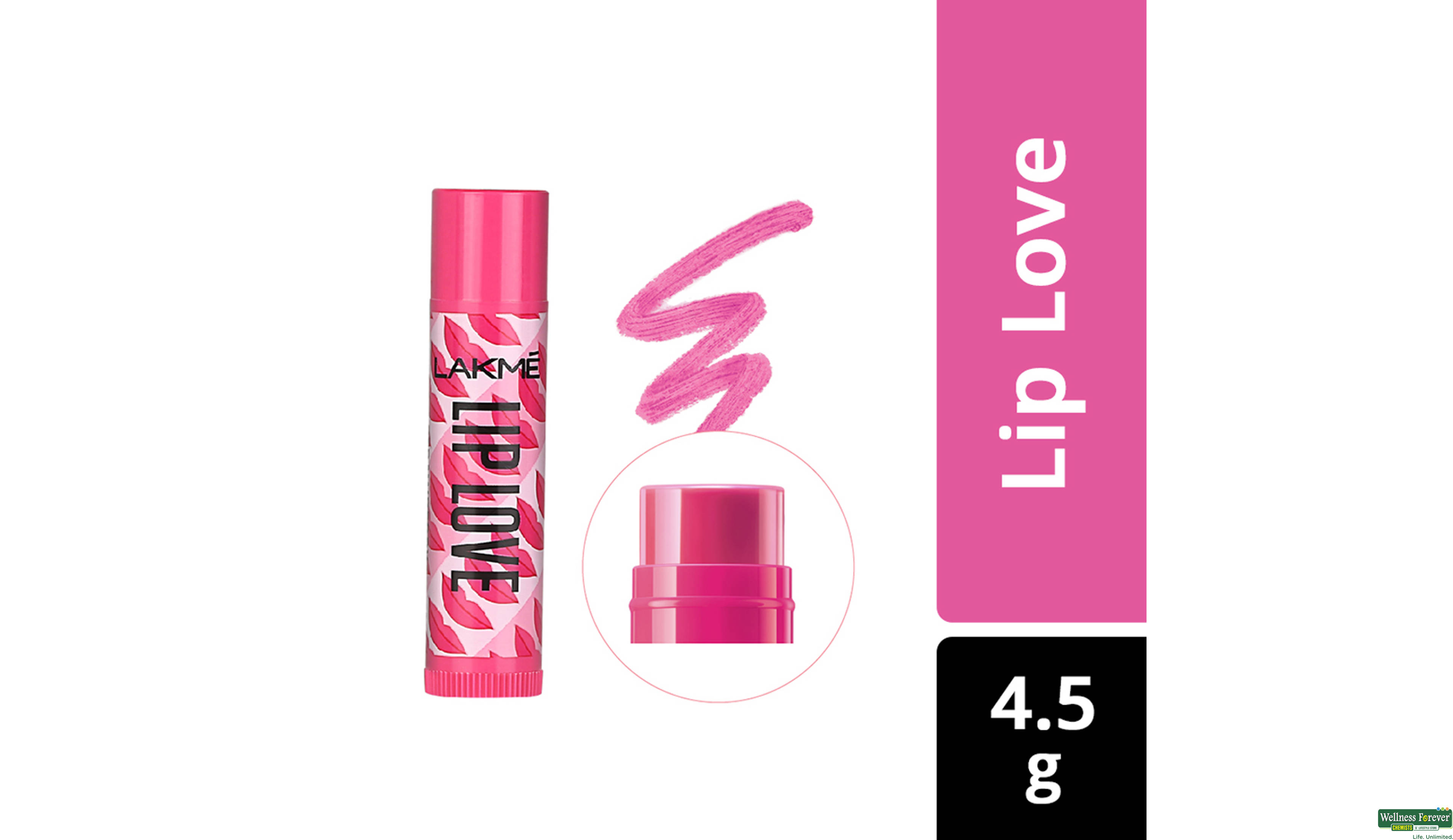 LAKME LIPLOVE SPF15 STRABERRY 4.5GM- 1, 4.5GM, 