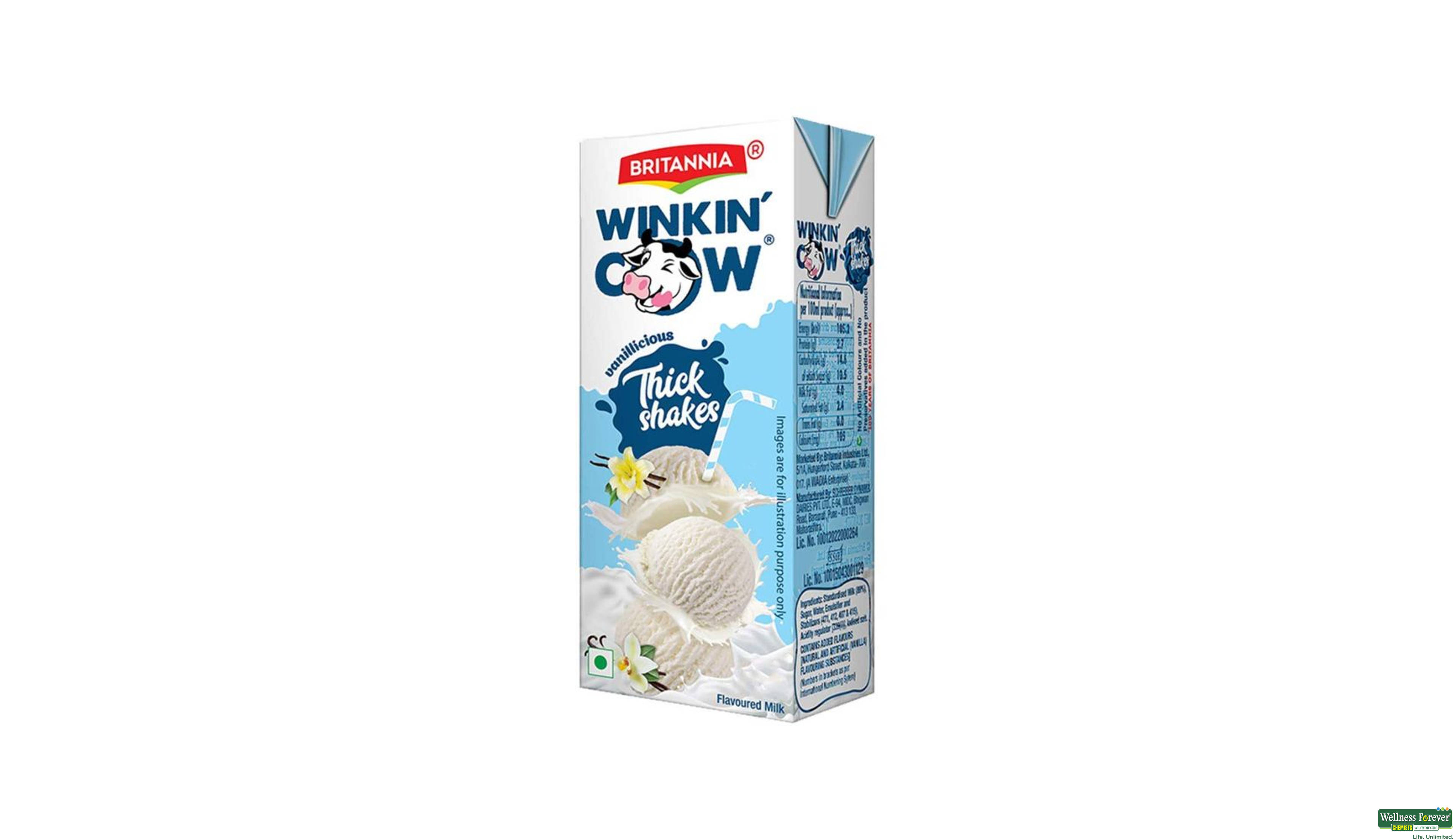 BRIT WINKIN COW MILK VANILLA 180ML- 3, 180ML, 