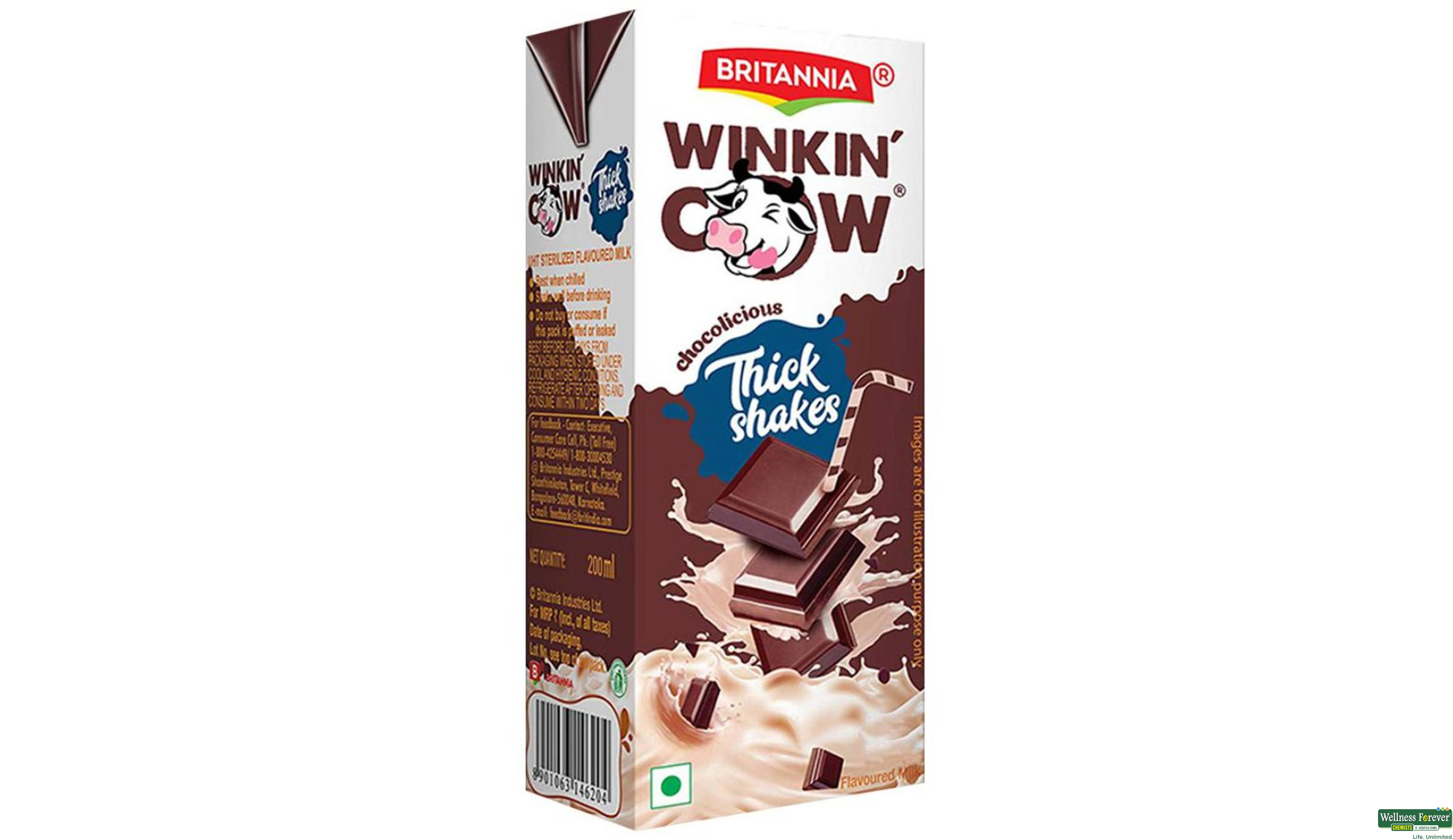 BRIT WINKIN COW MILK CHOCO 180ML- 1, 180ML, 