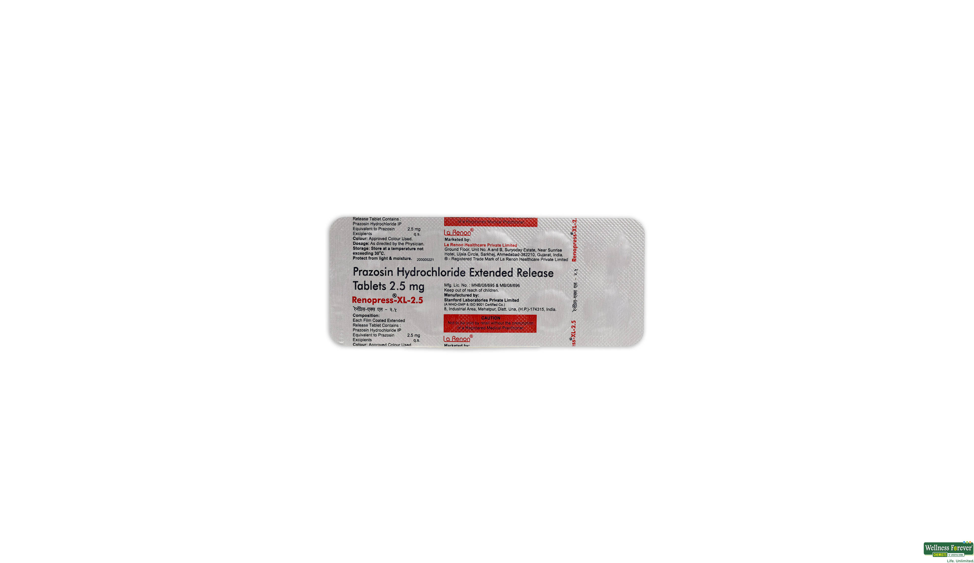 RENOPRESS-XL 2.5MG 10TAB- 1, 10TAB, 