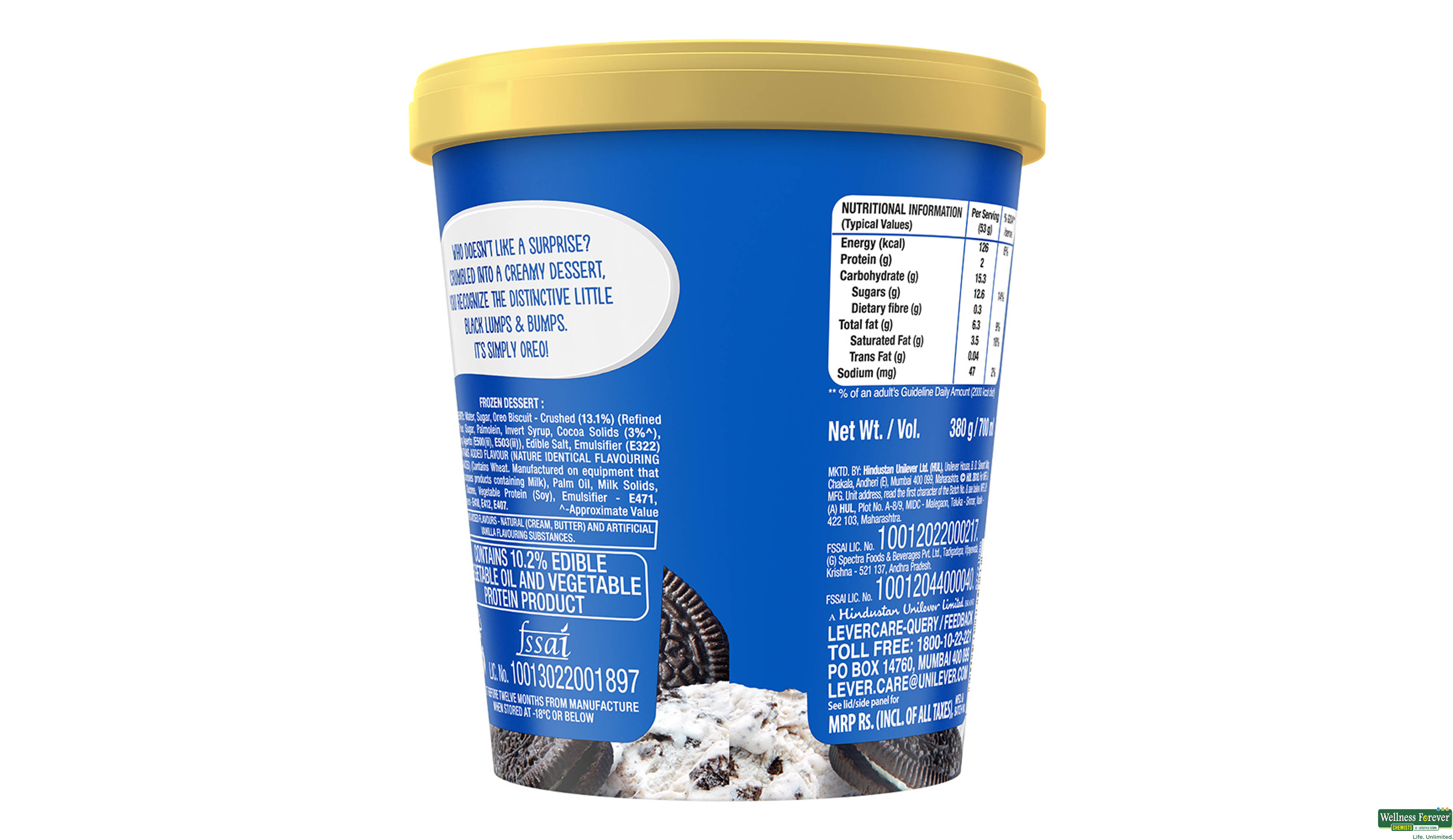 KW I/C PP OREO TUB 700ML- 3, 700ML, 